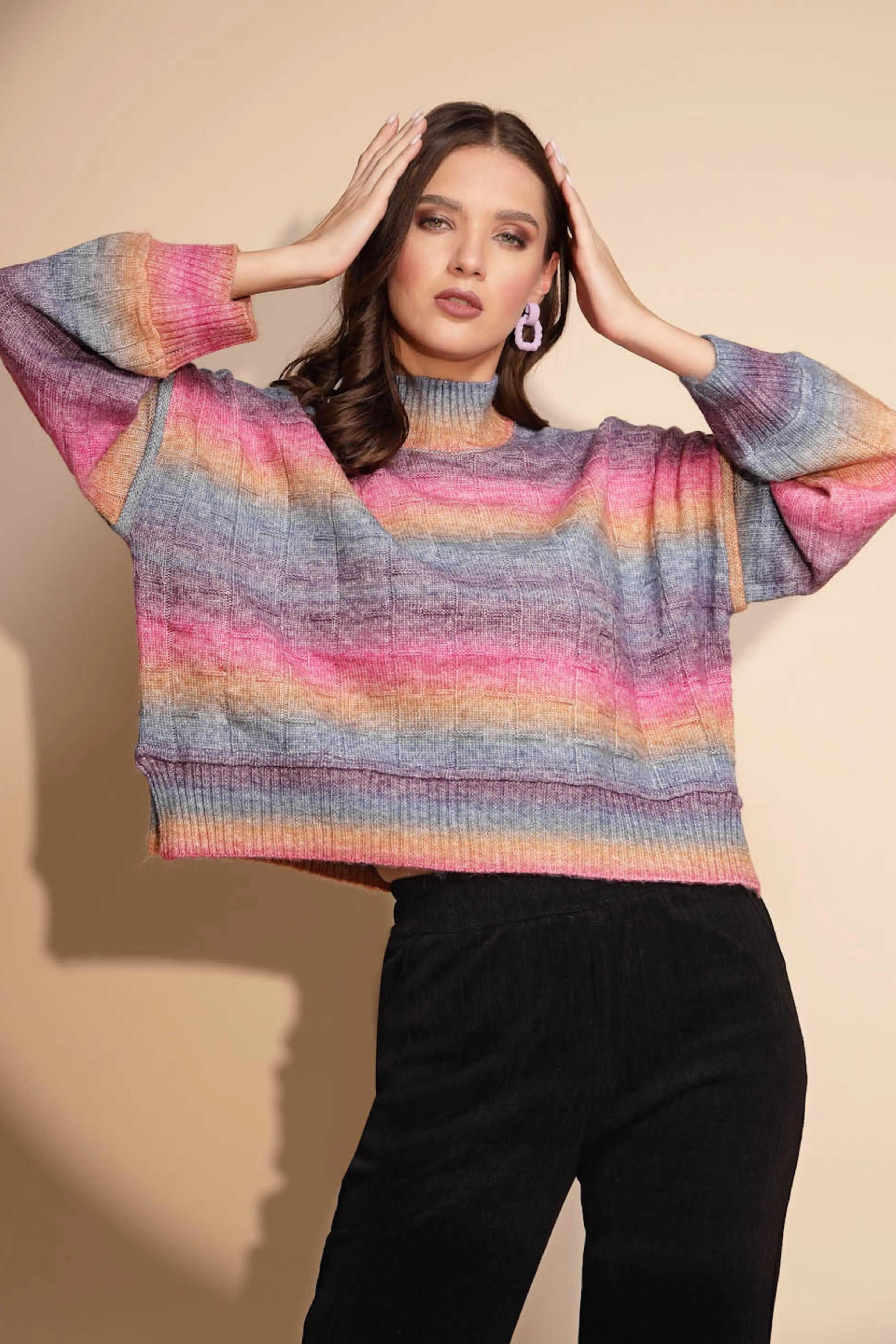 Multi Drop Shoulder Knitted Pullover - Global Republic