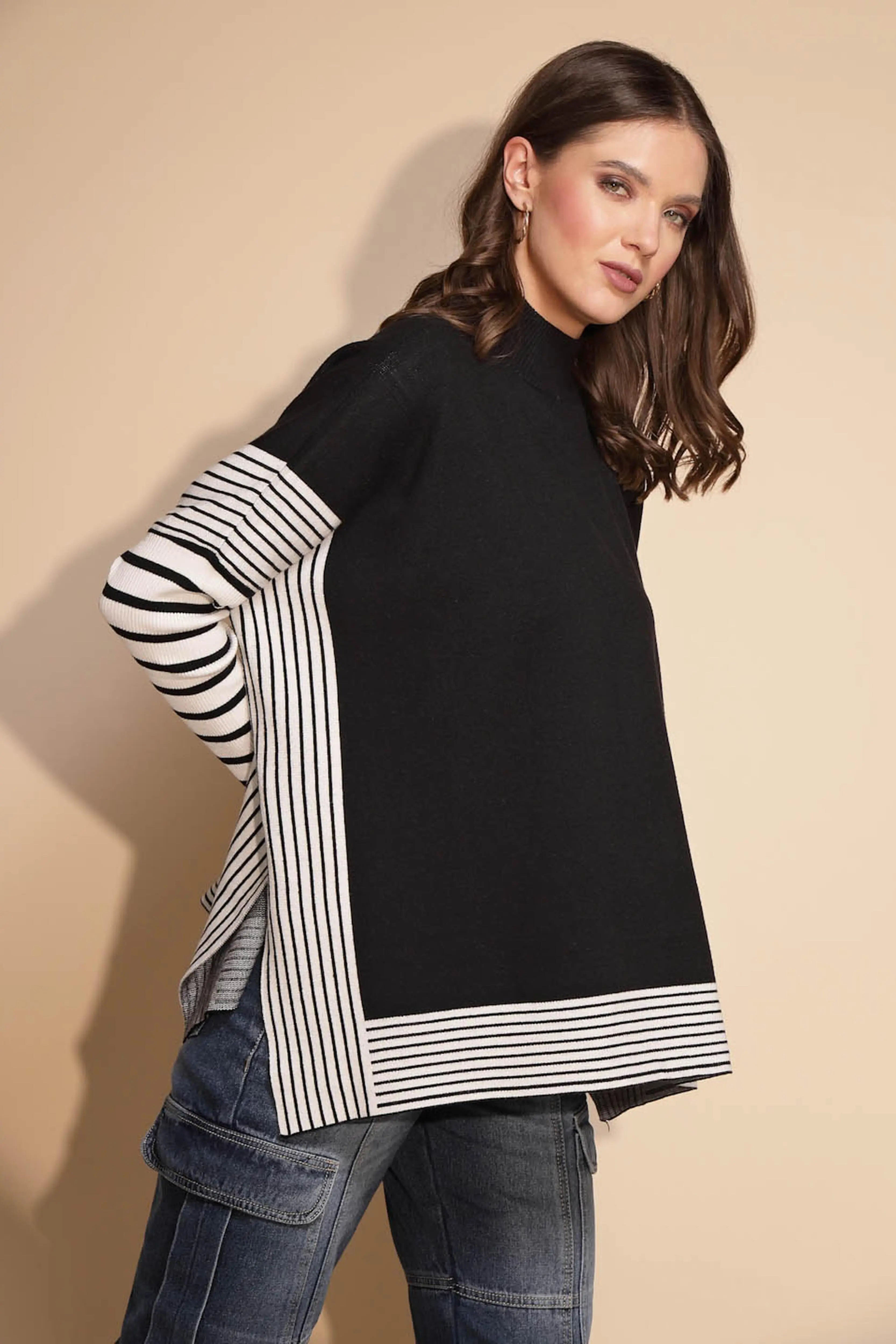Black Full Sleeve Turtle Neck Pullover - Global Republic
