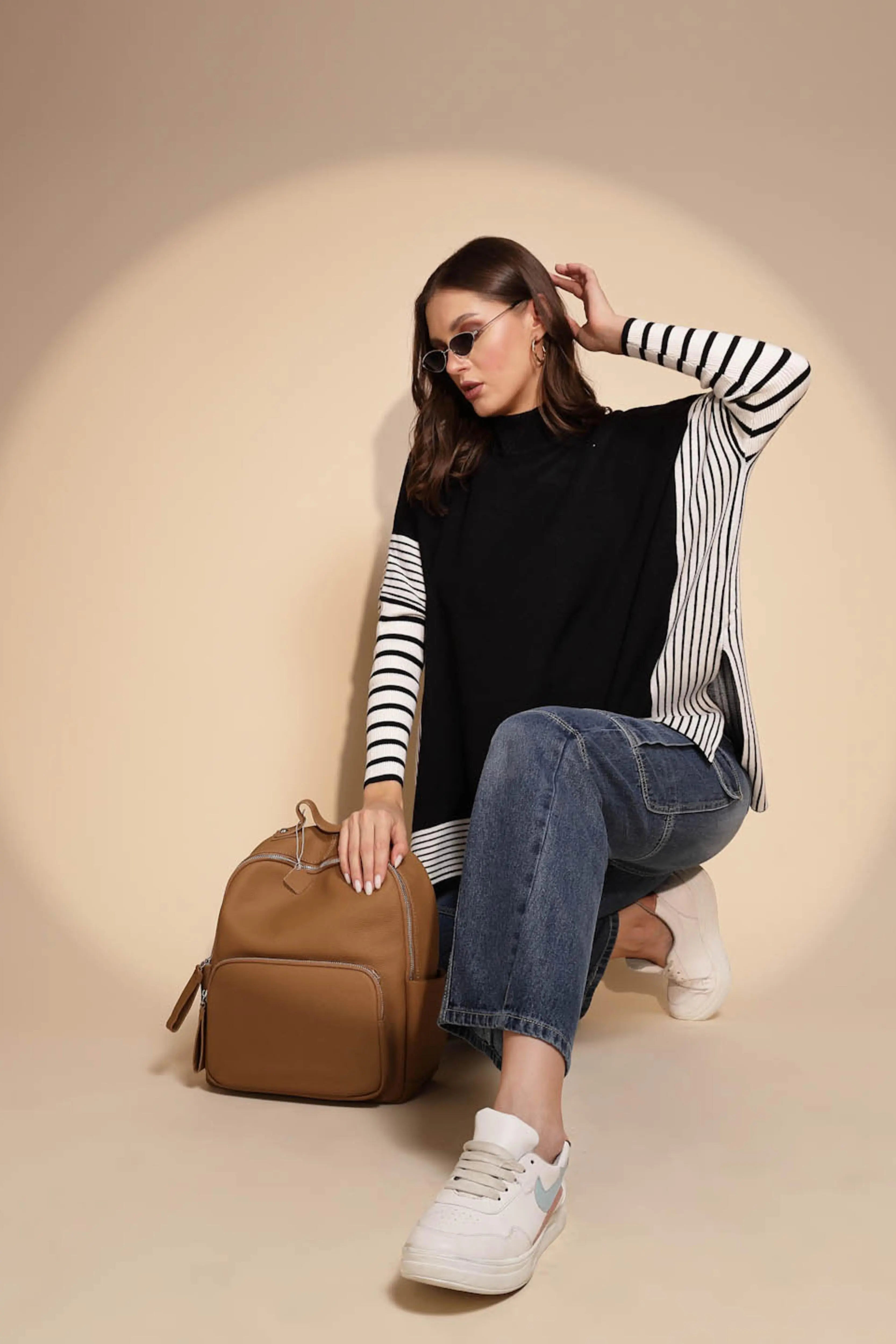 Black Full Sleeve Turtle Neck Pullover - Global Republic
