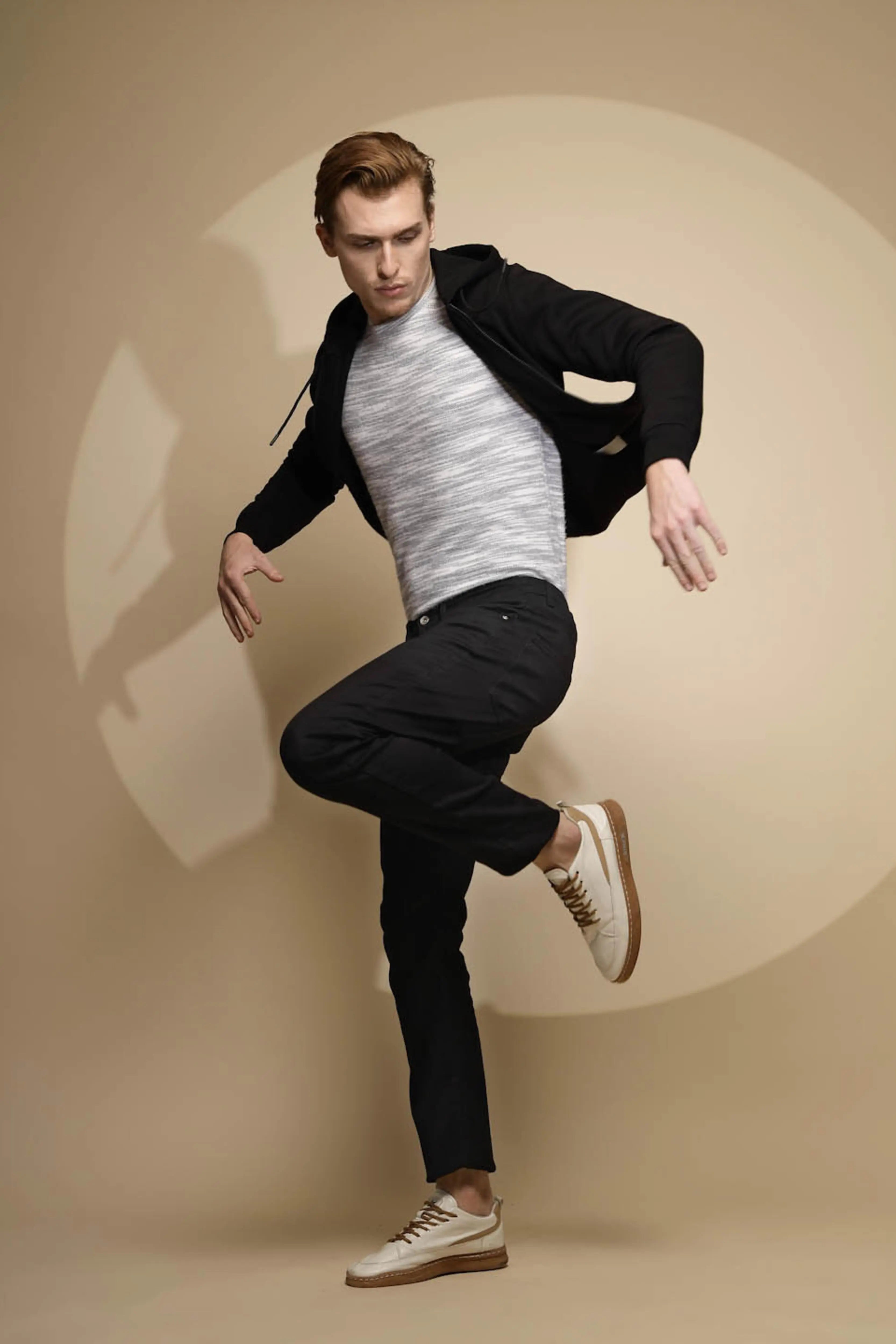 Black Solid Hosiery Hooded Sweatshirt - Global Republic