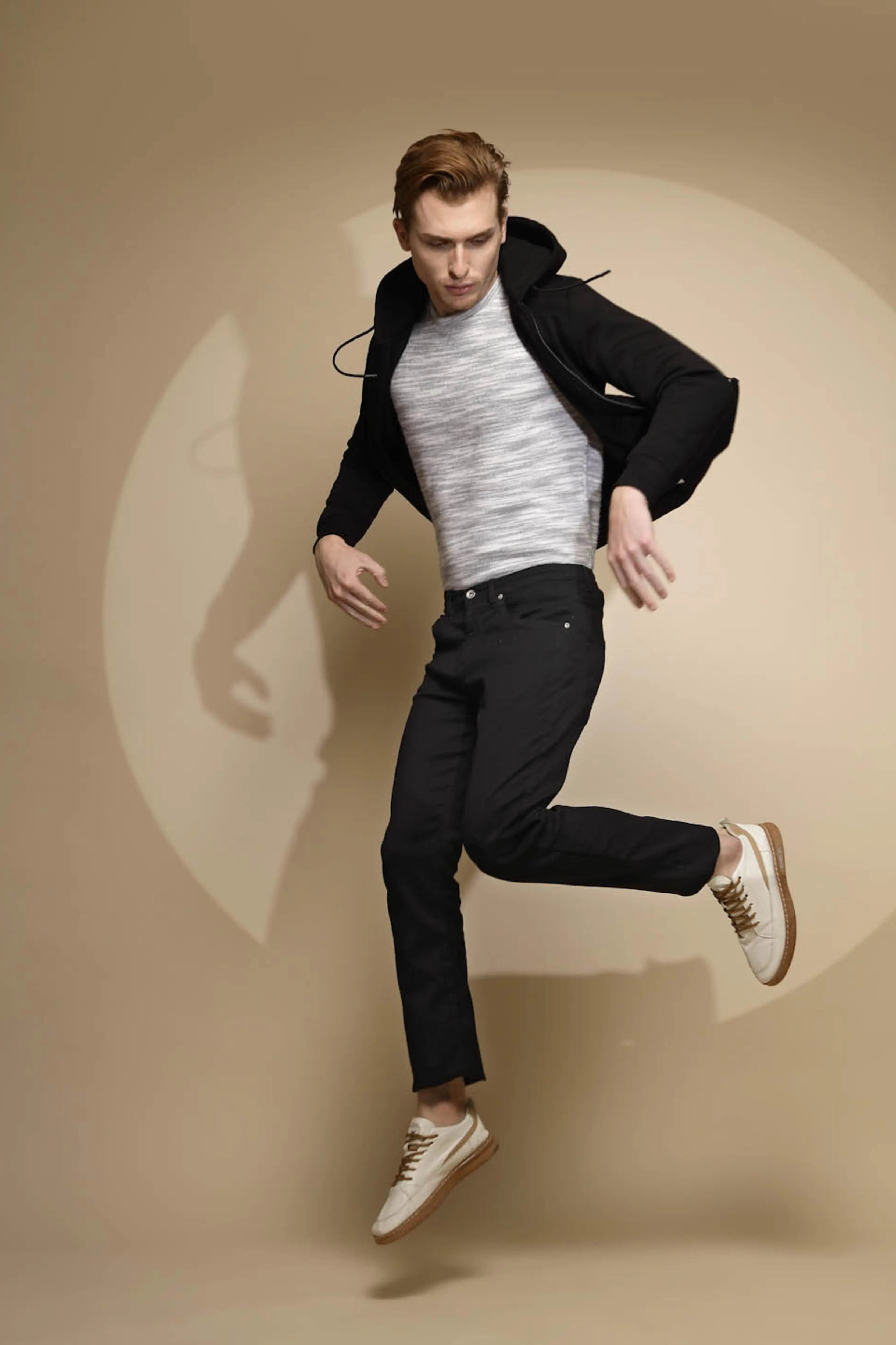Black Solid Hosiery Hooded Sweatshirt - Global Republic