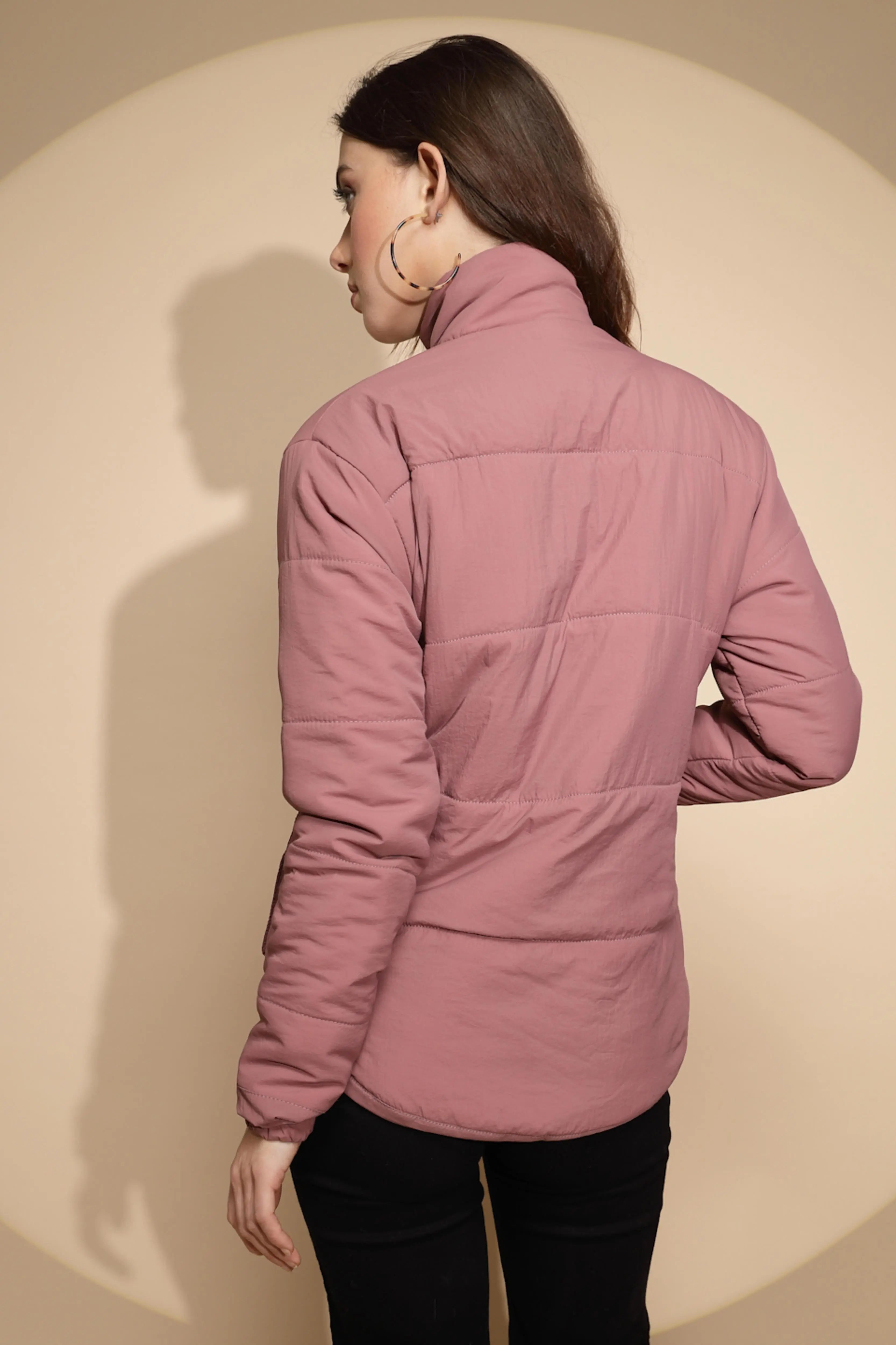 Plum Solid Regular Fit Jacket - Global Republic