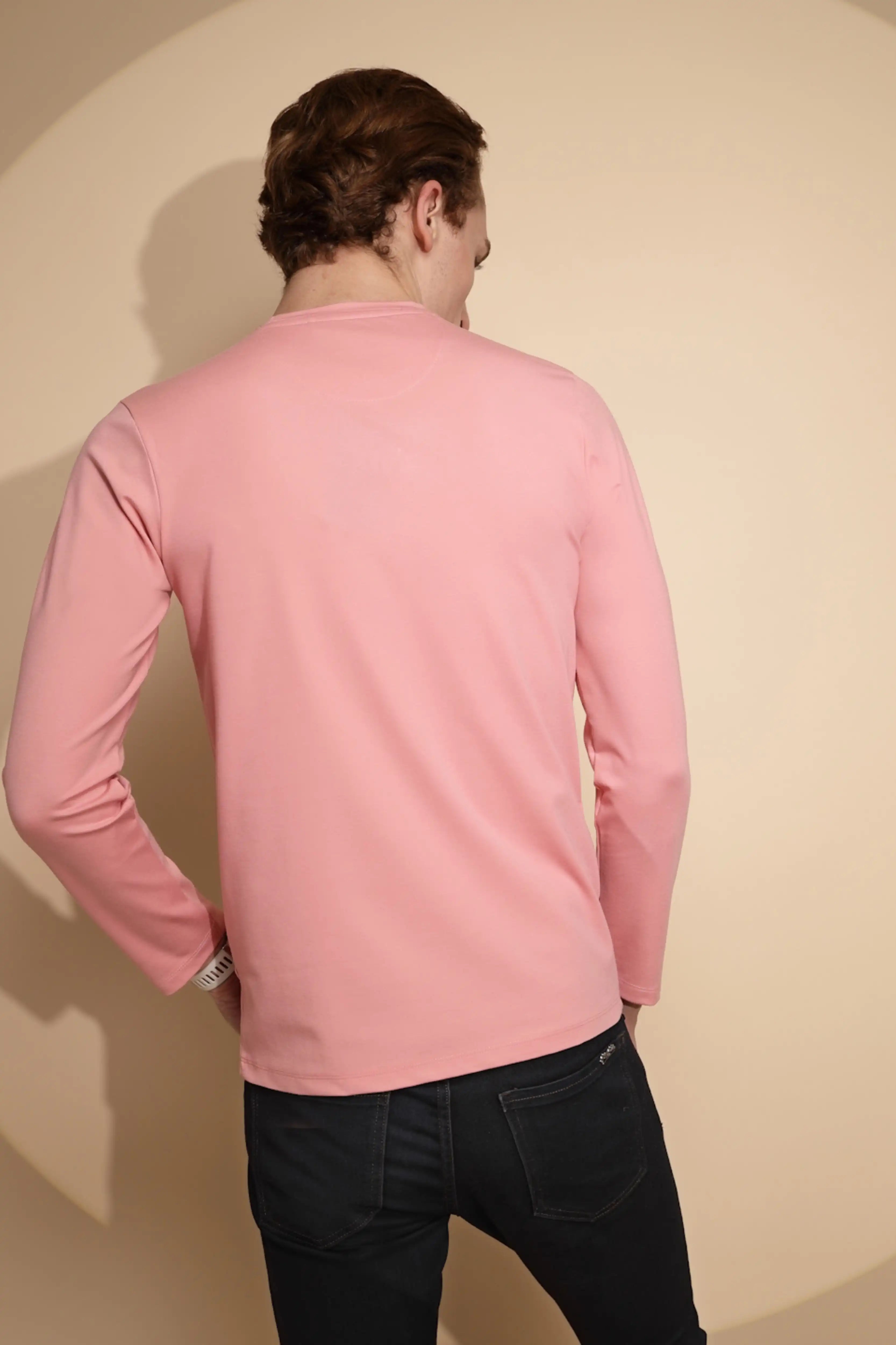 Pink Solid cotton T-Shirt