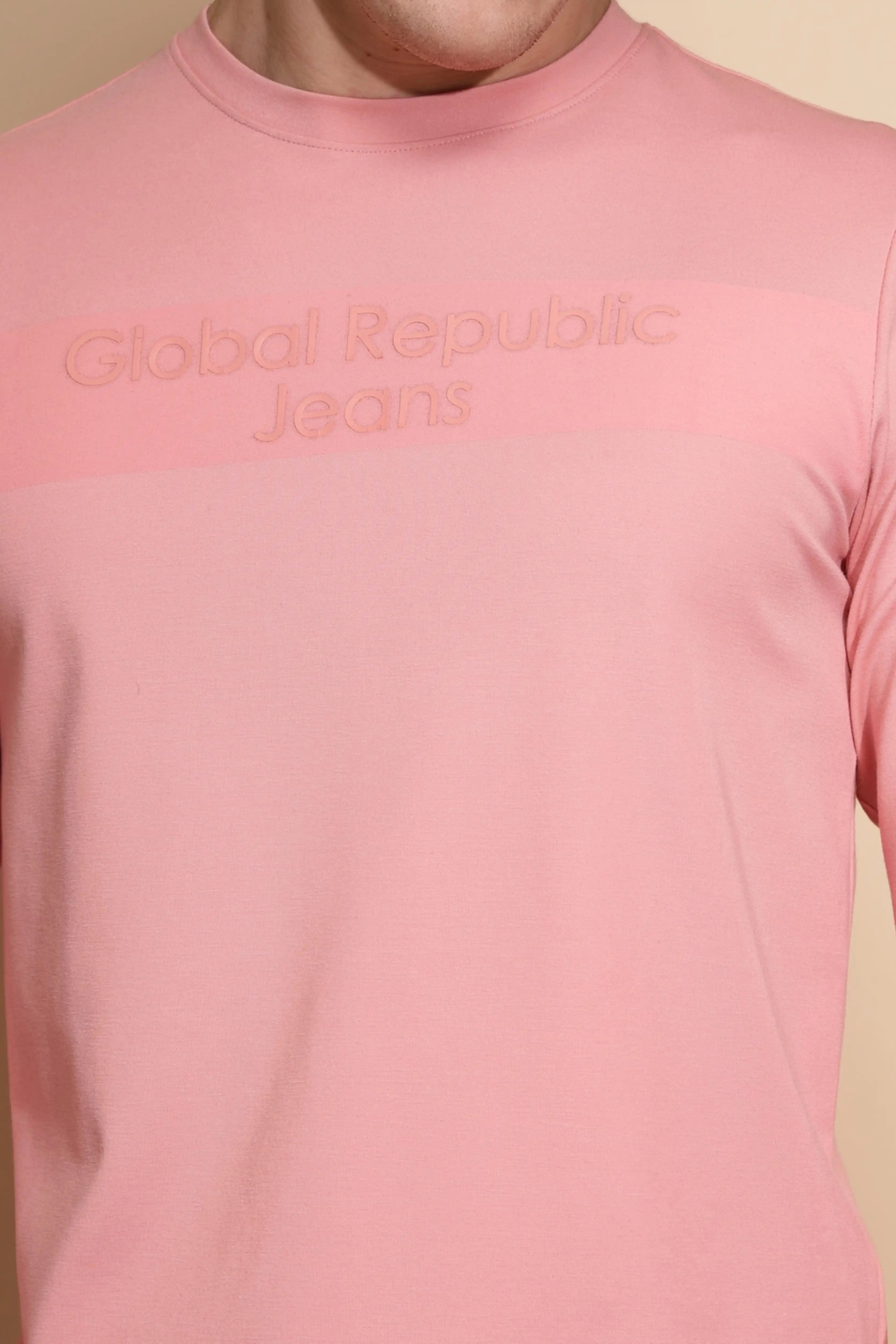 Pink Solid cotton T-Shirt