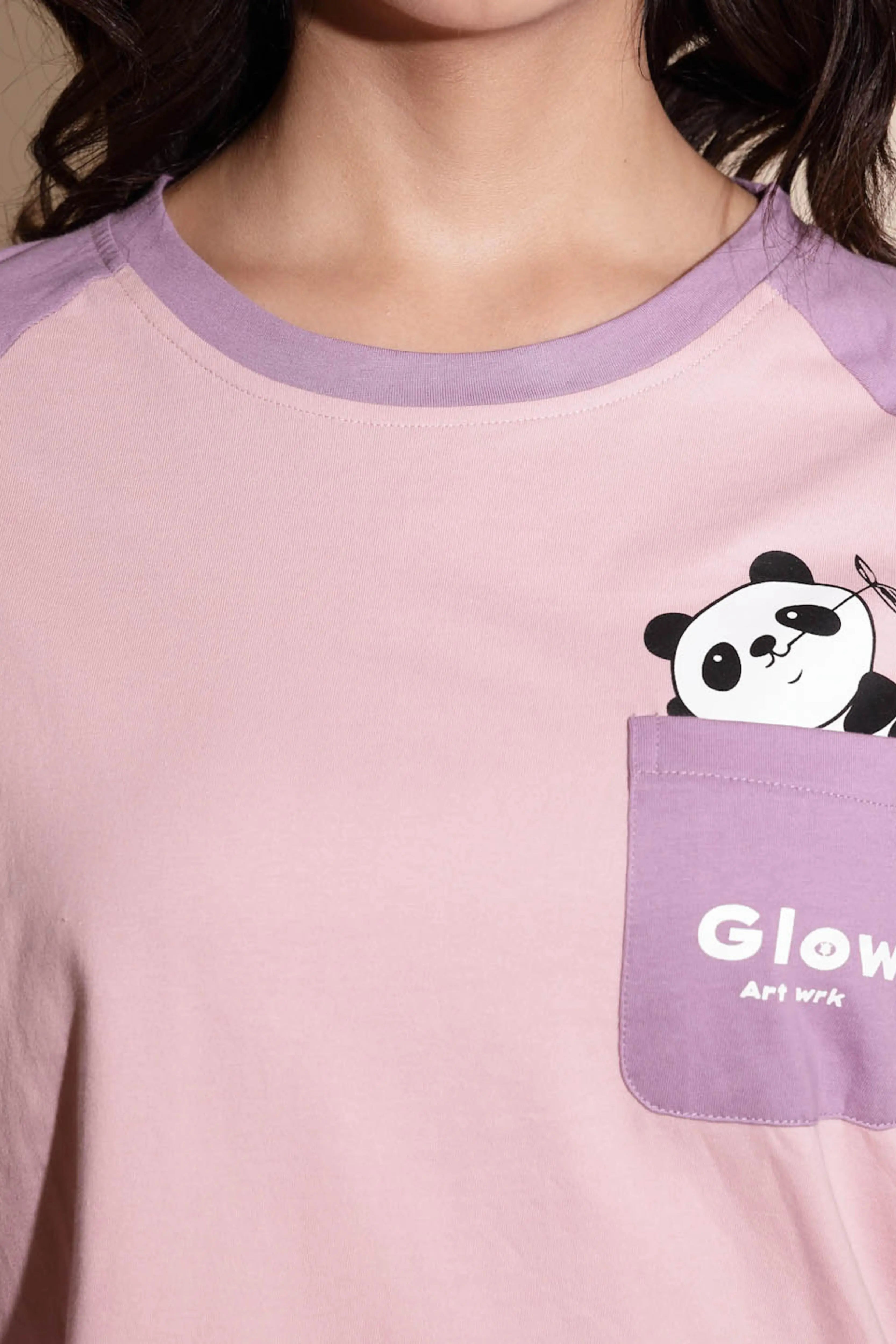 Purple Hosiery Solid Top & Pyjama Night Suit Set - Global Republic