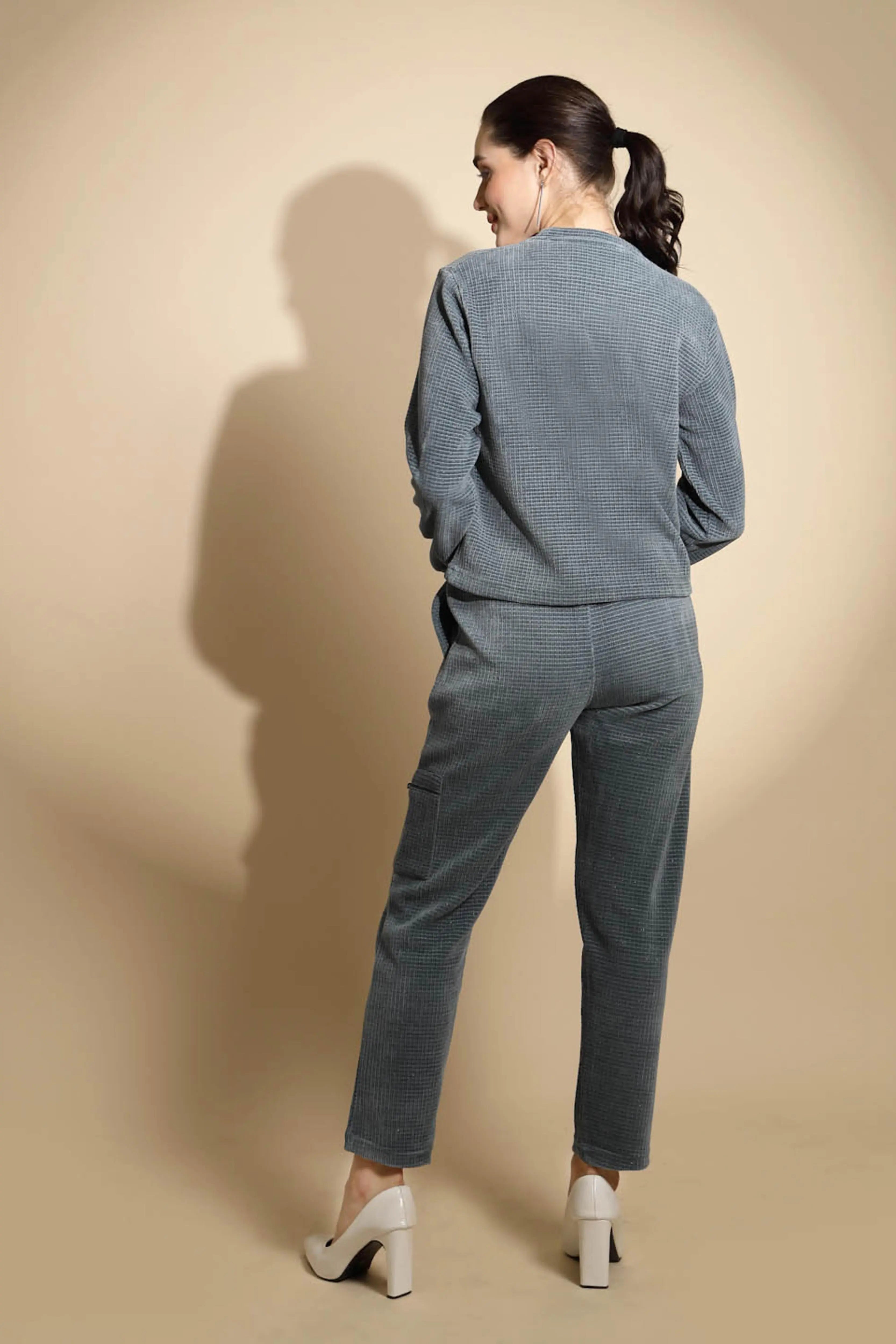 Teal Solid Cotton Blend Co-ord Set - Global Republic