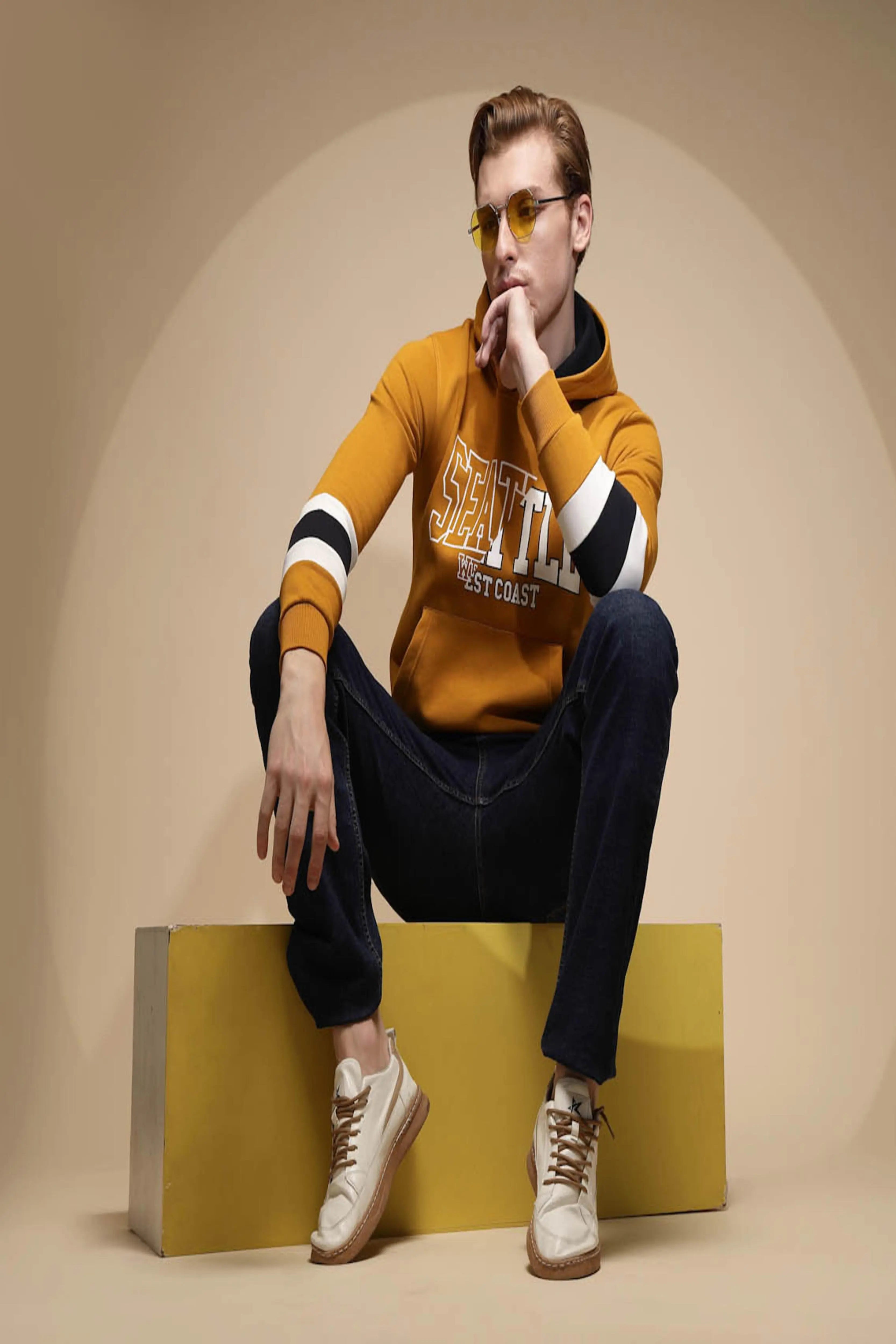 Blue Solid Straight Fit Cotton Jeans - Global Republic