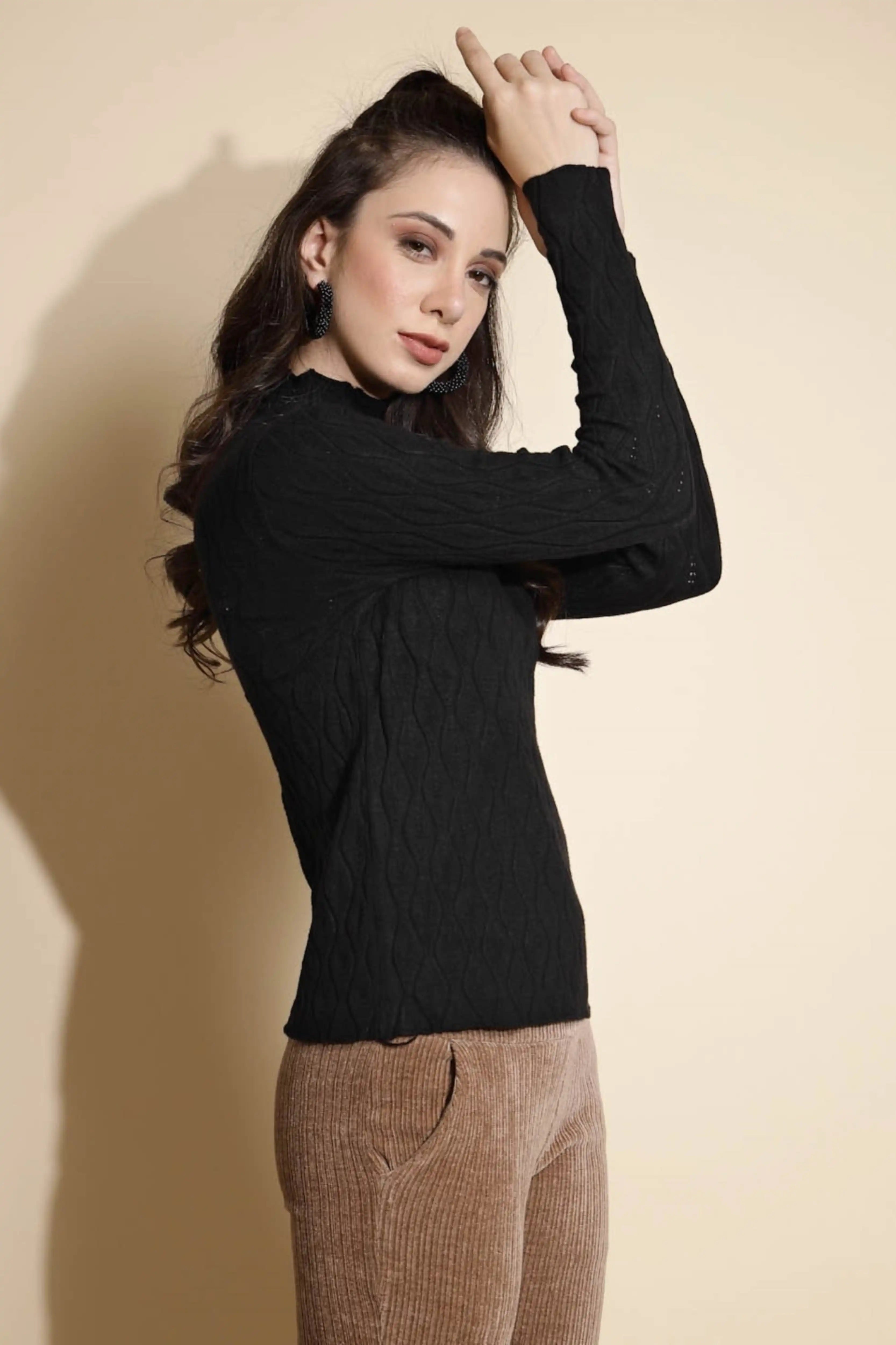 Solid Turtle Neck Knitted Skivvy - Global Republic