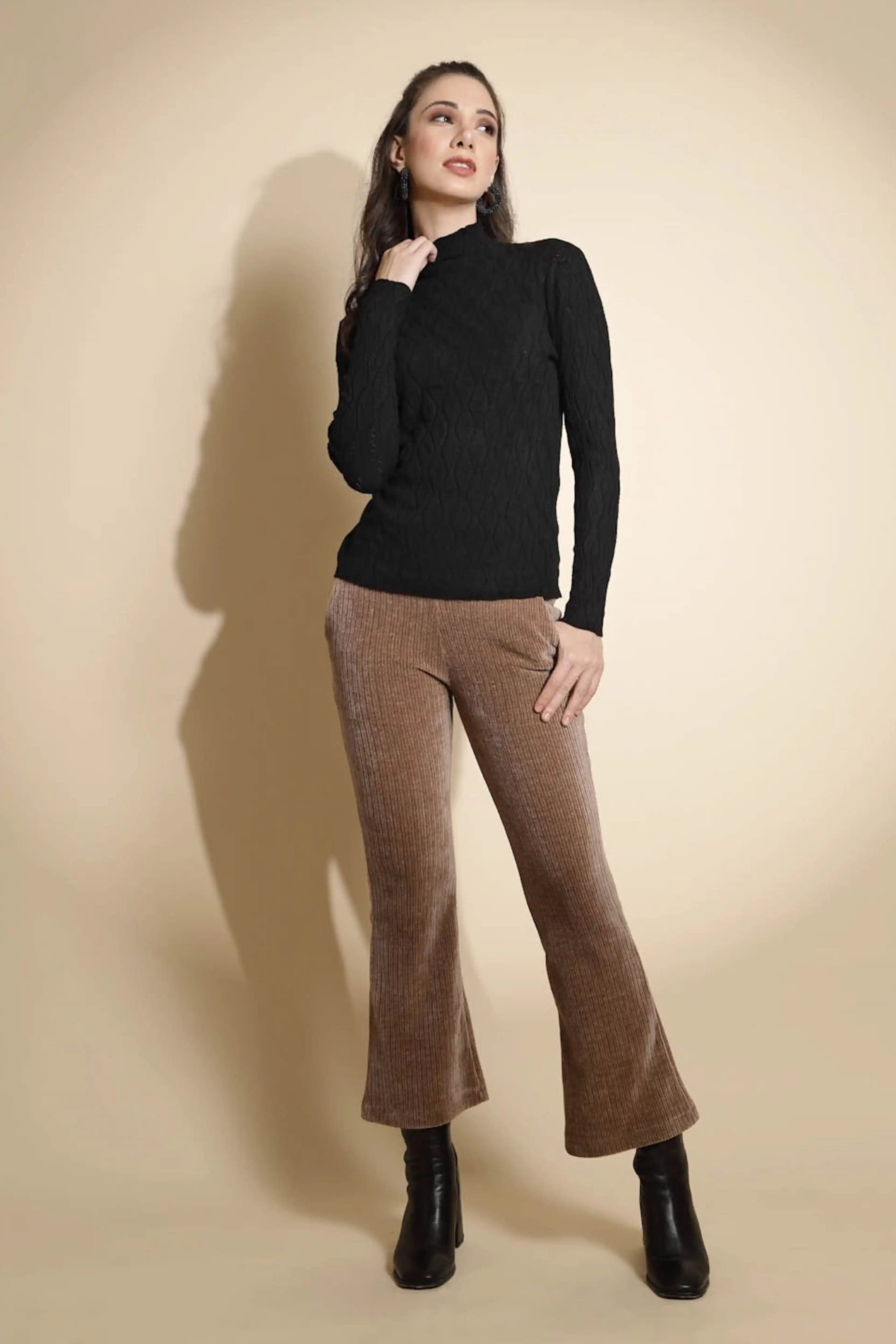 Solid Turtle Neck Knitted Skivvy - Global Republic