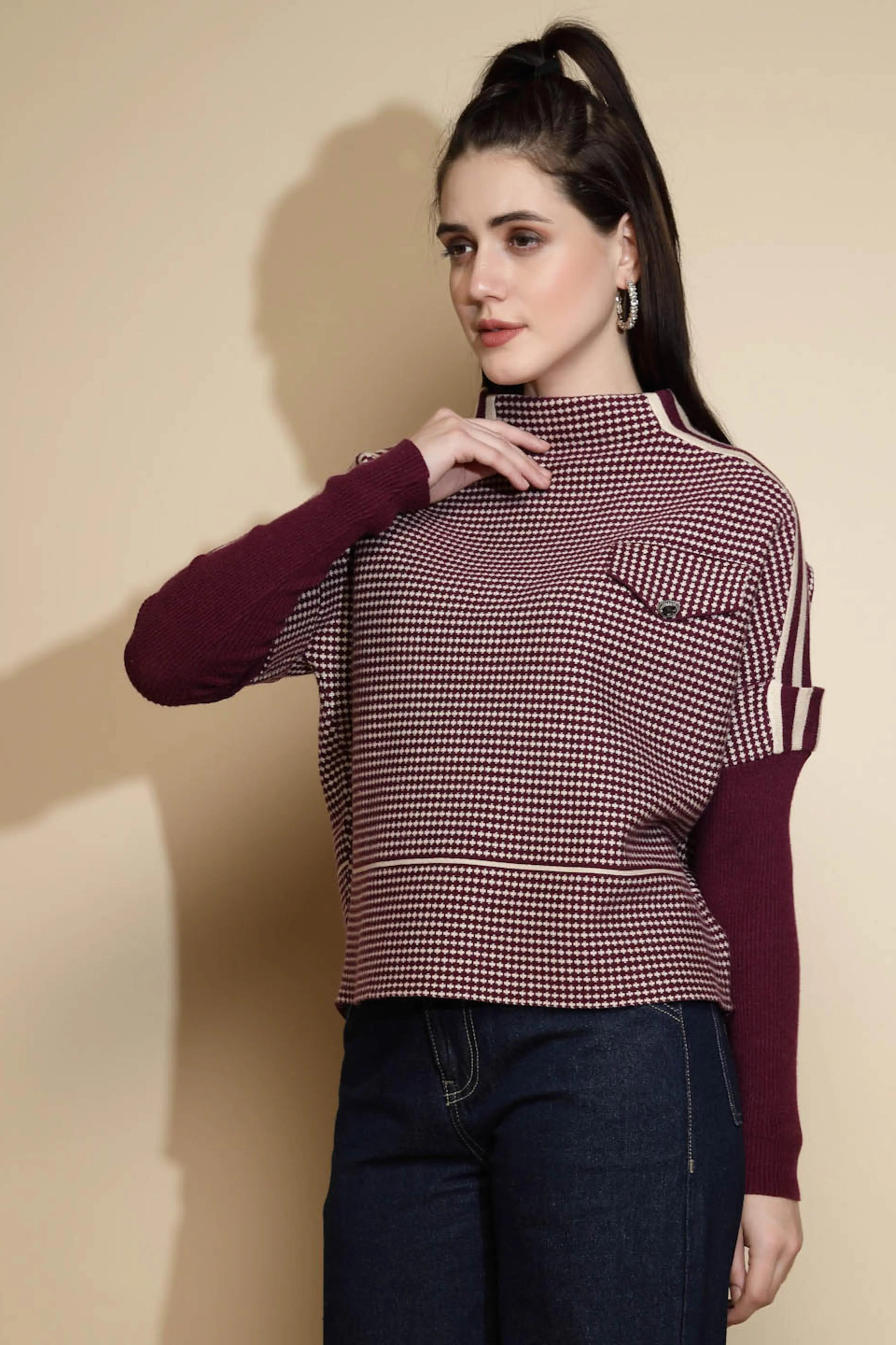 Purple Check Pullover - Global Republic