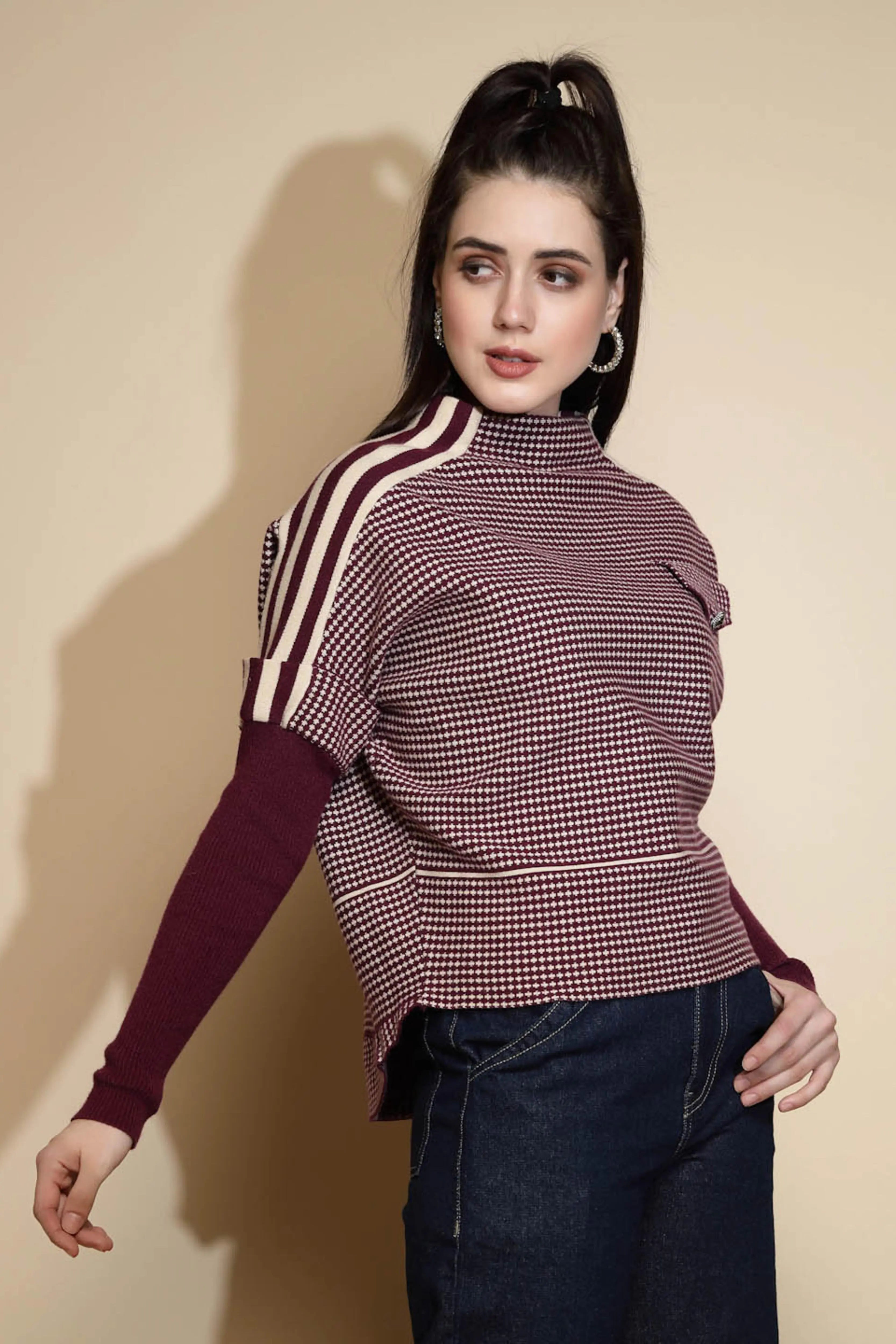 Purple Check Pullover - Global Republic