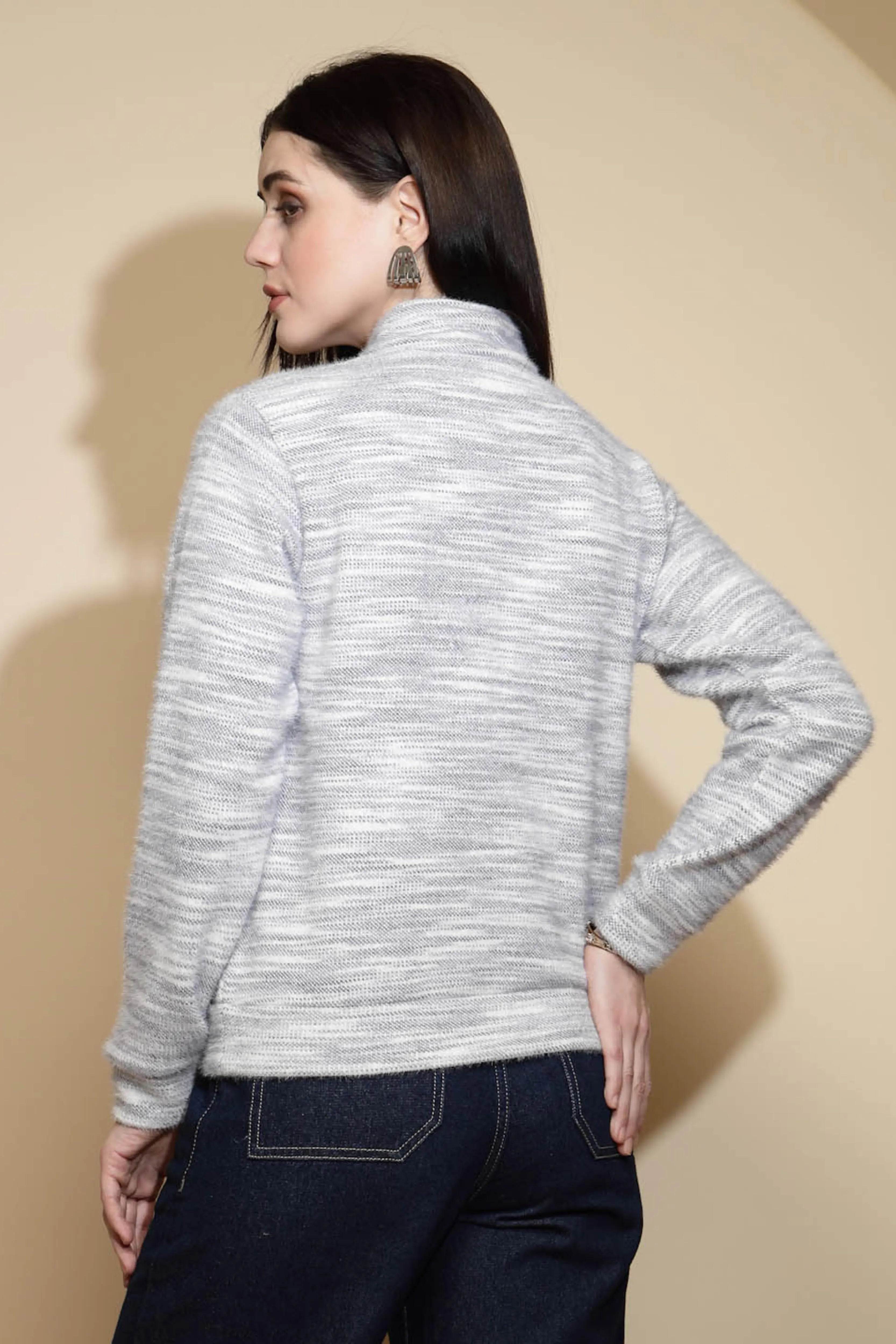 Grey Abstract Acrylic Sweatshirt - Global Republic