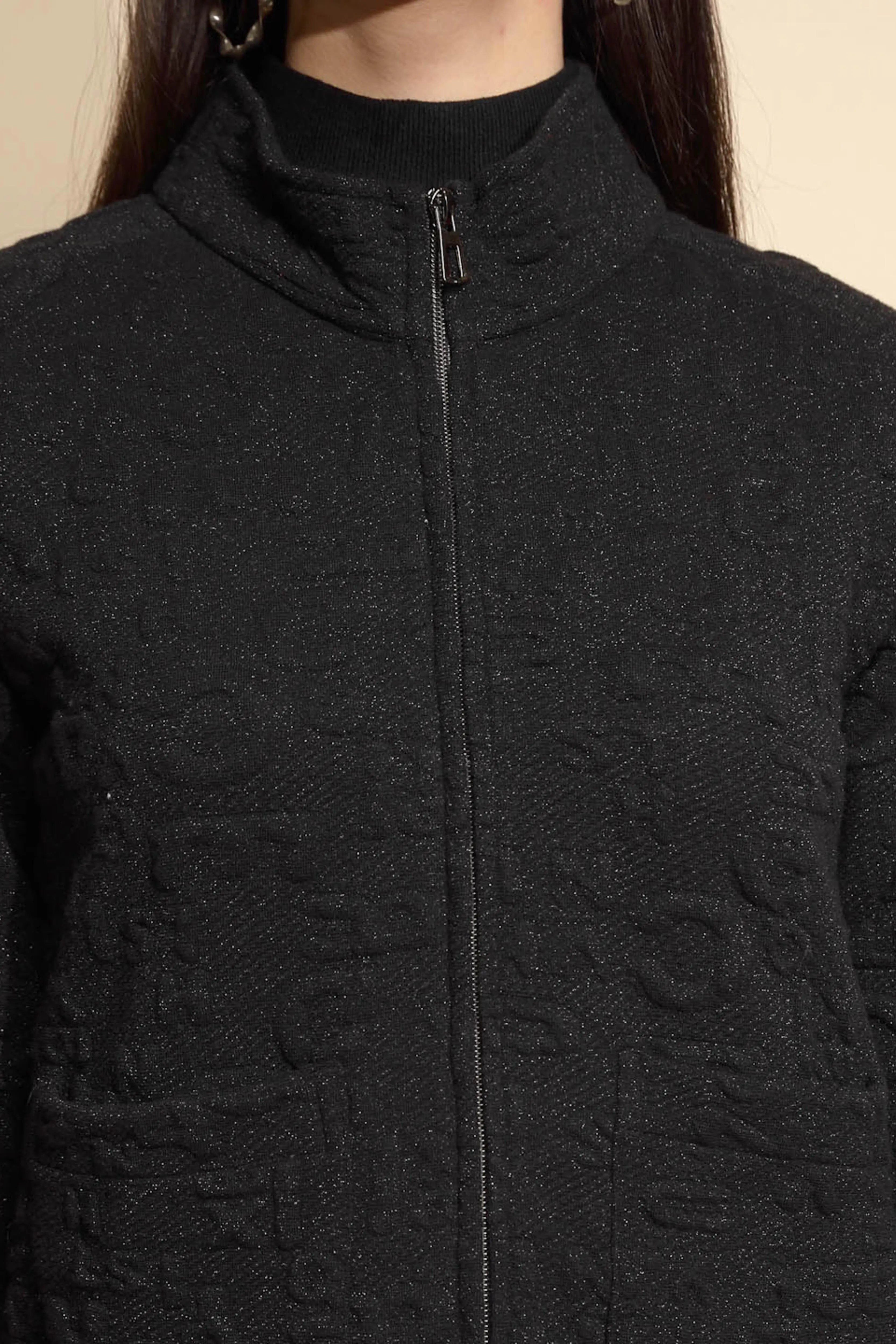 Black Solid Acrylic Sweatshirt - Global Republic