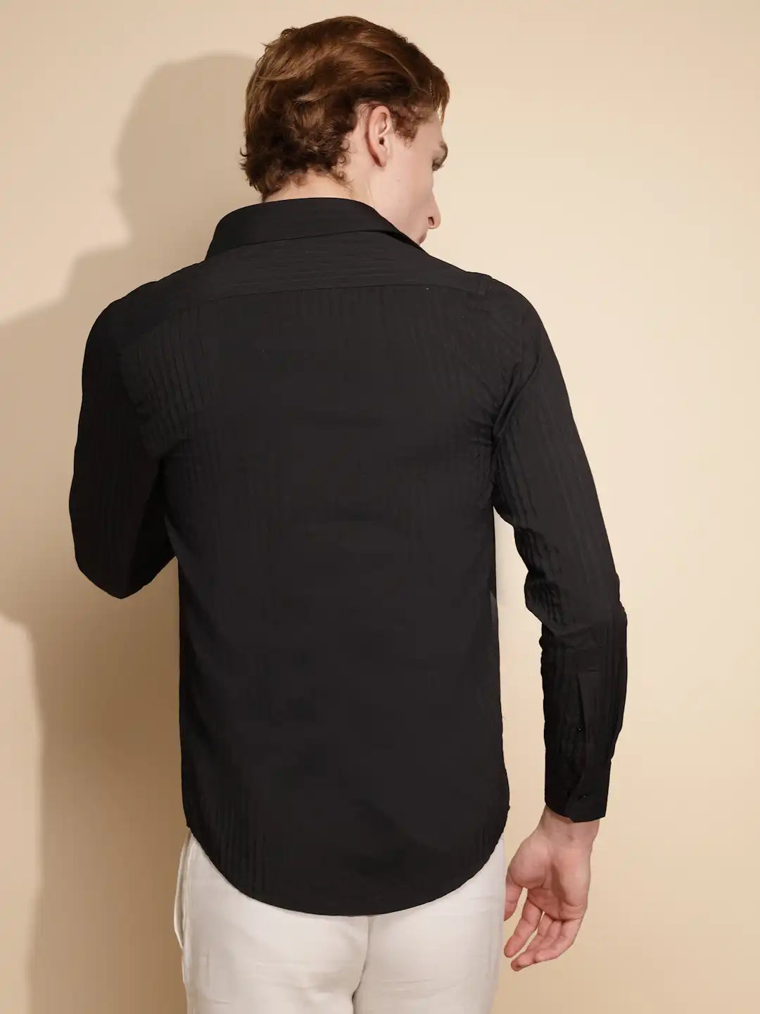 Black Solid cotton Shirt - Global Republic