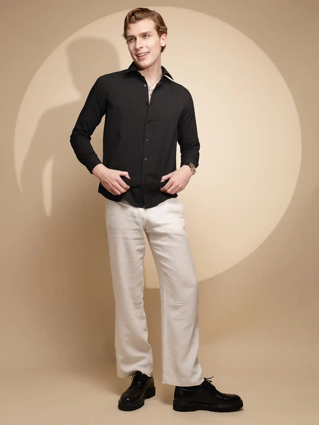 Black Solid cotton Shirt