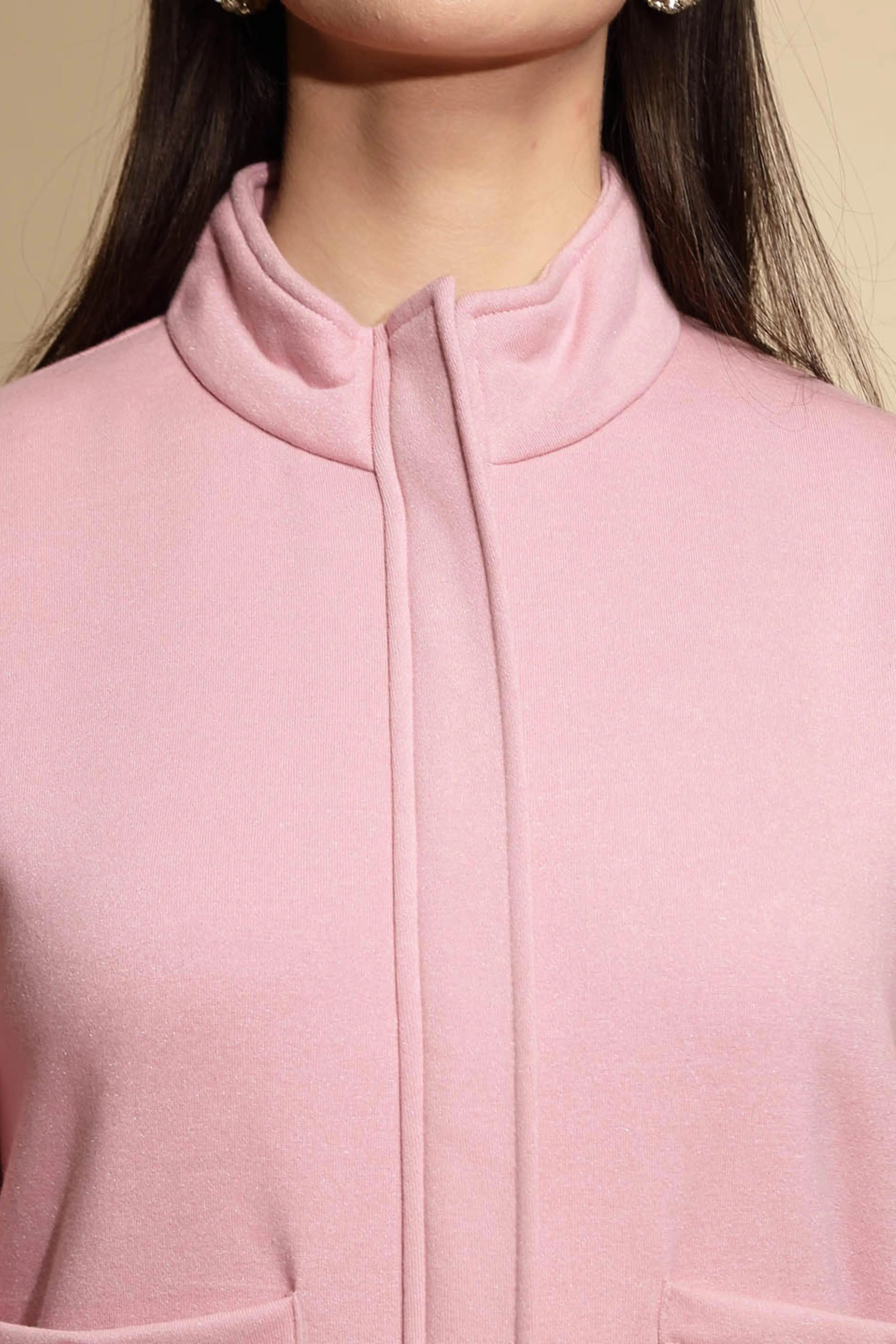 Pink Solid Acrylic Sweatshirt - Global Republic