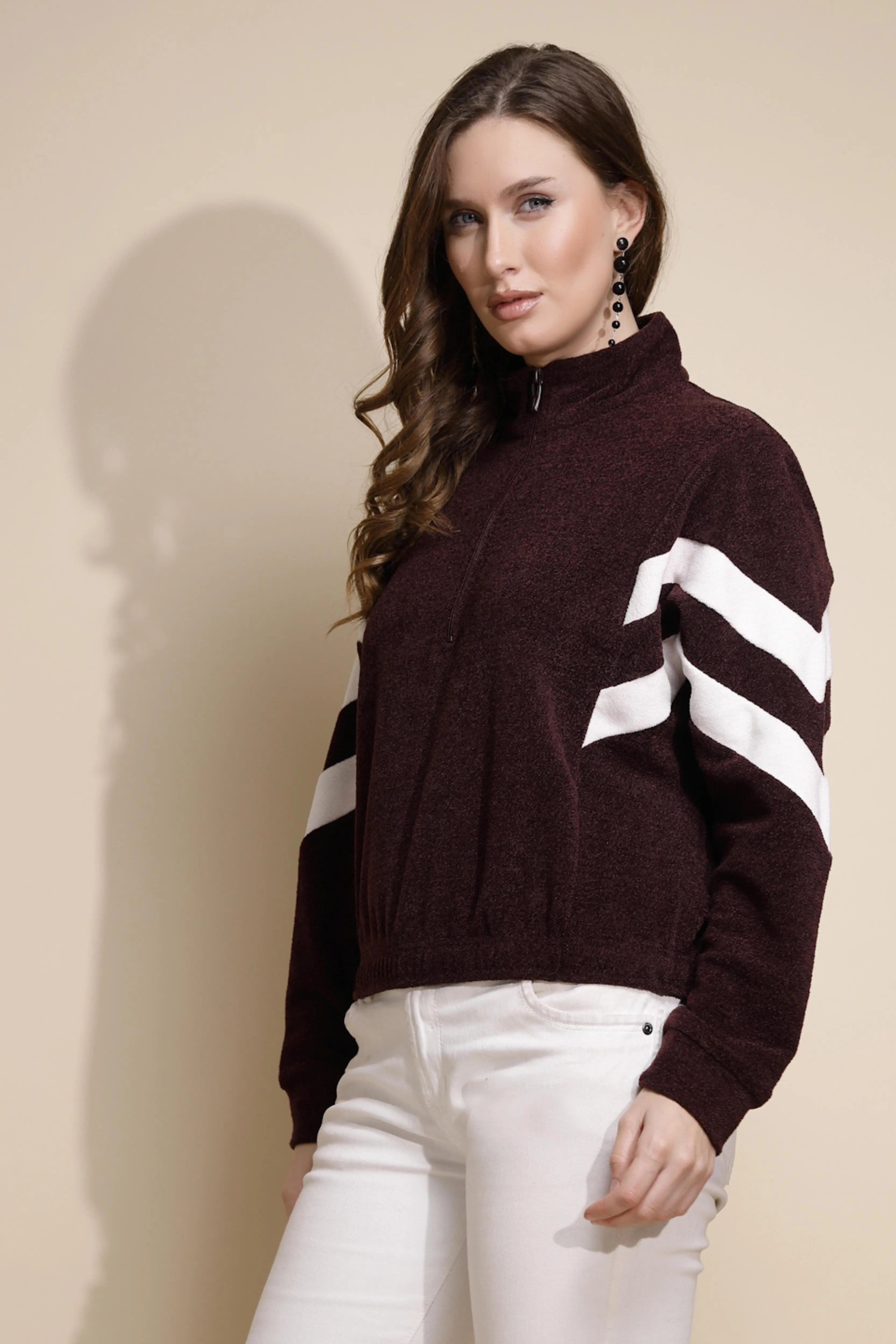 Wine Batwing ester Sweatshirt - Global Republic