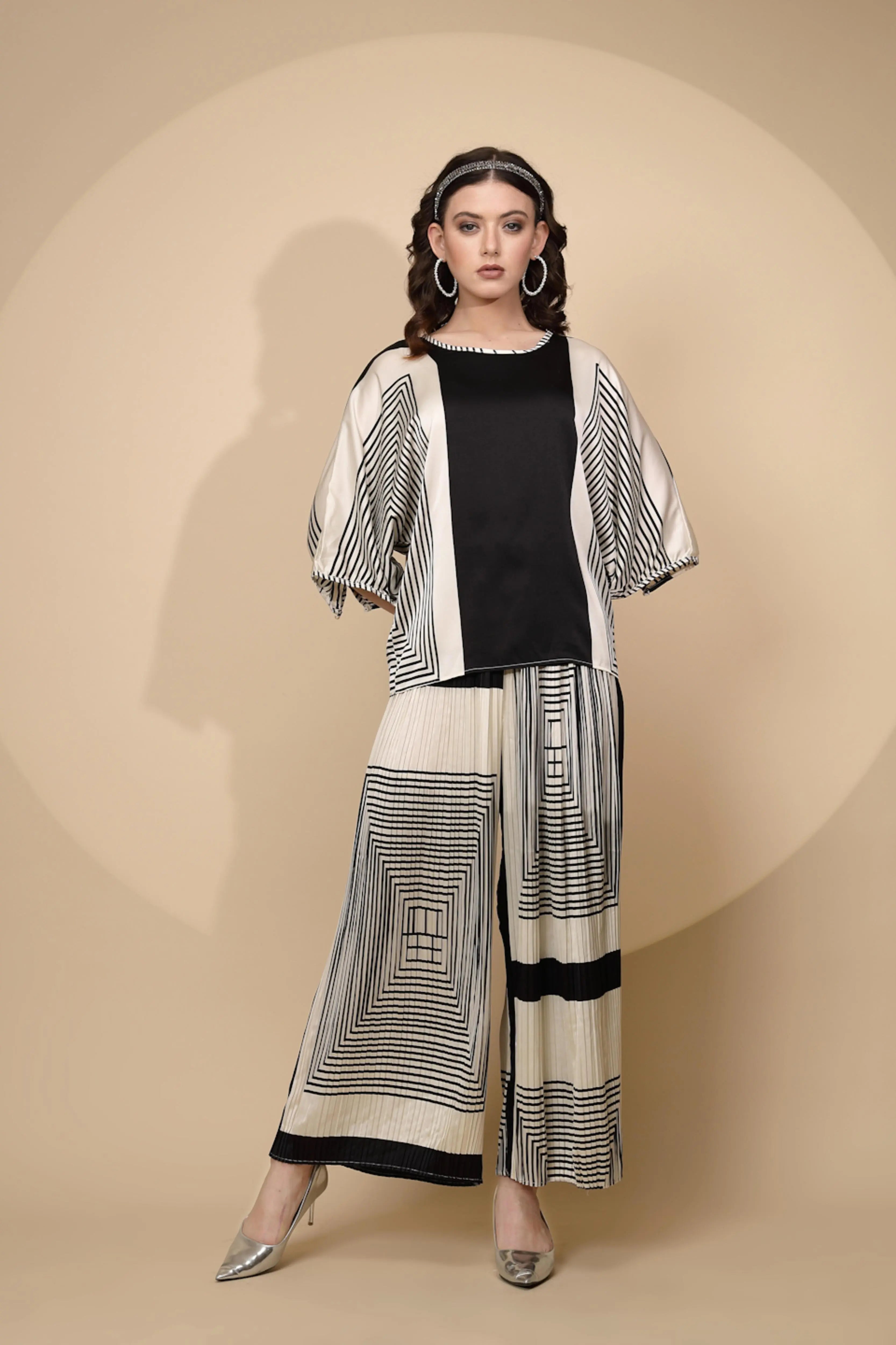 Black  Regular Fit Co-Ord Set For Women - Global Republic