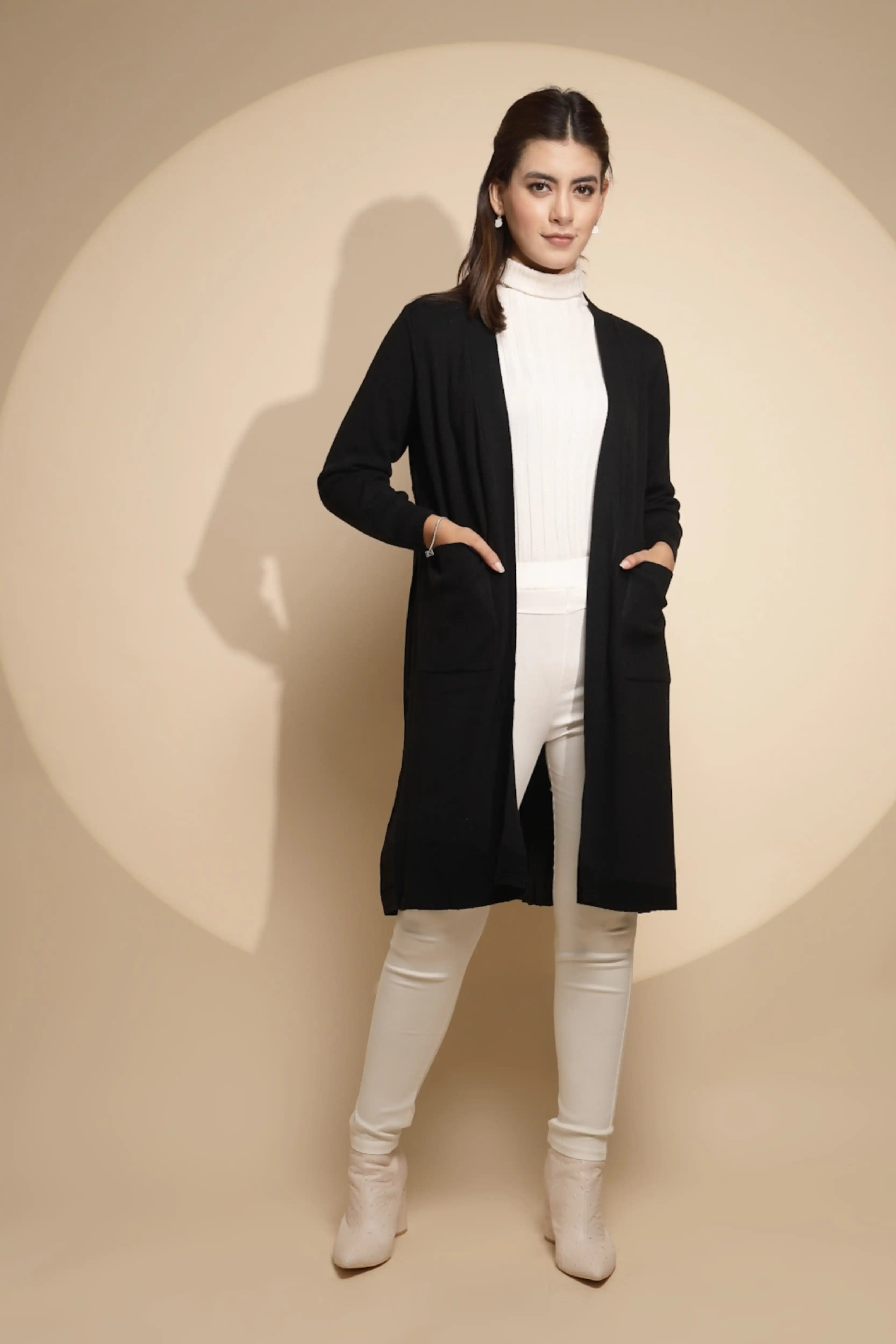 Black Long Winter Shrug