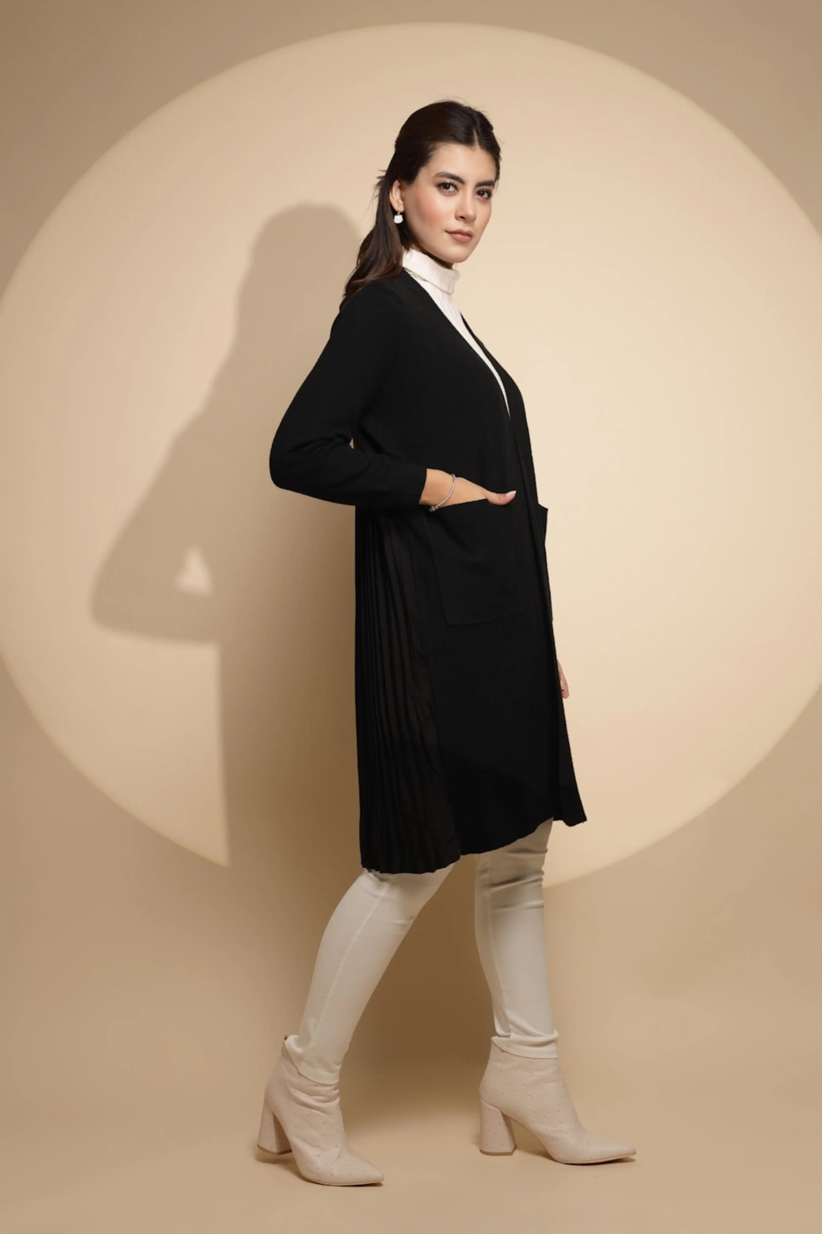 Black Long Winter Shrug