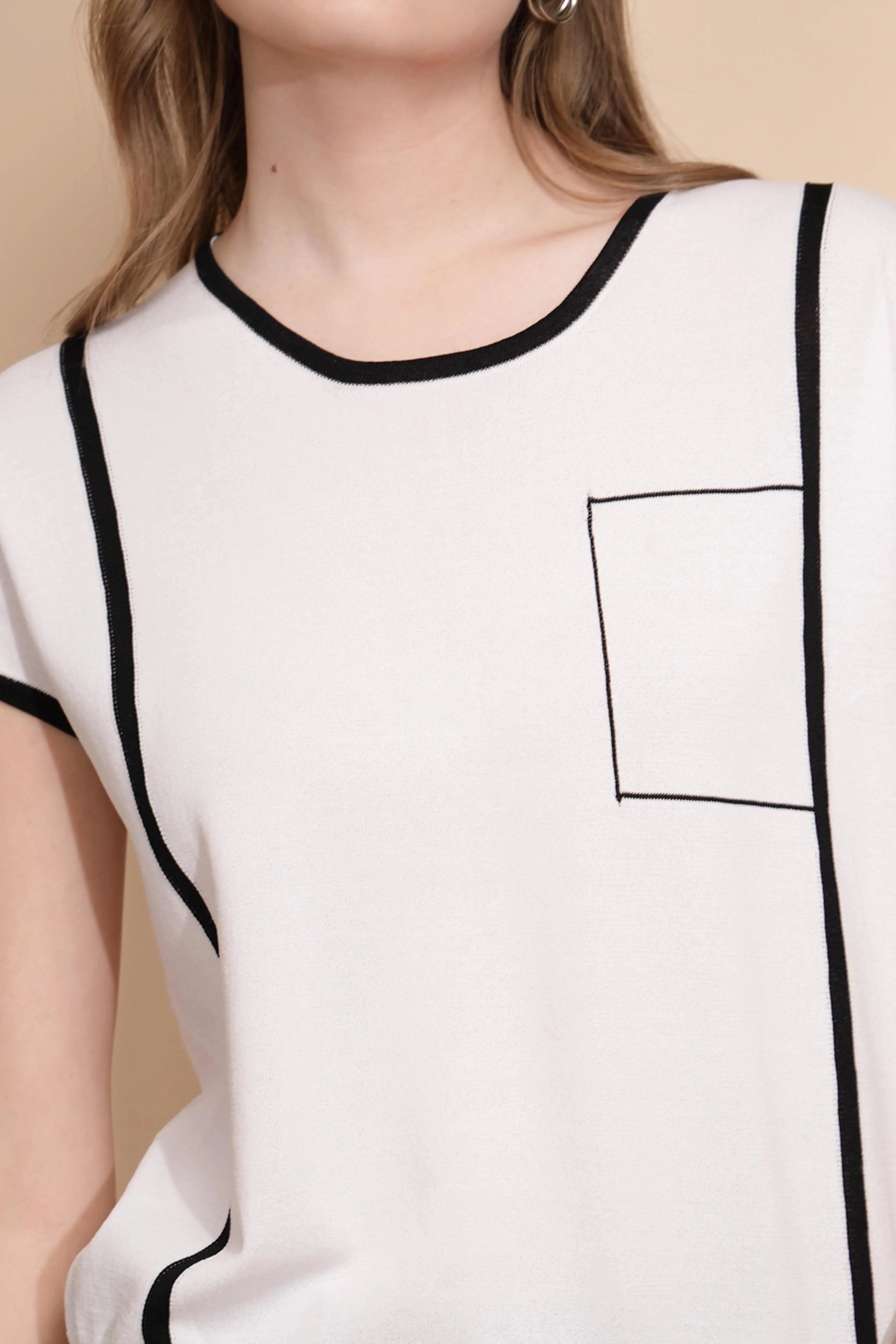 White Viscose Blend Regular Fit Top For Women - Global Republic
