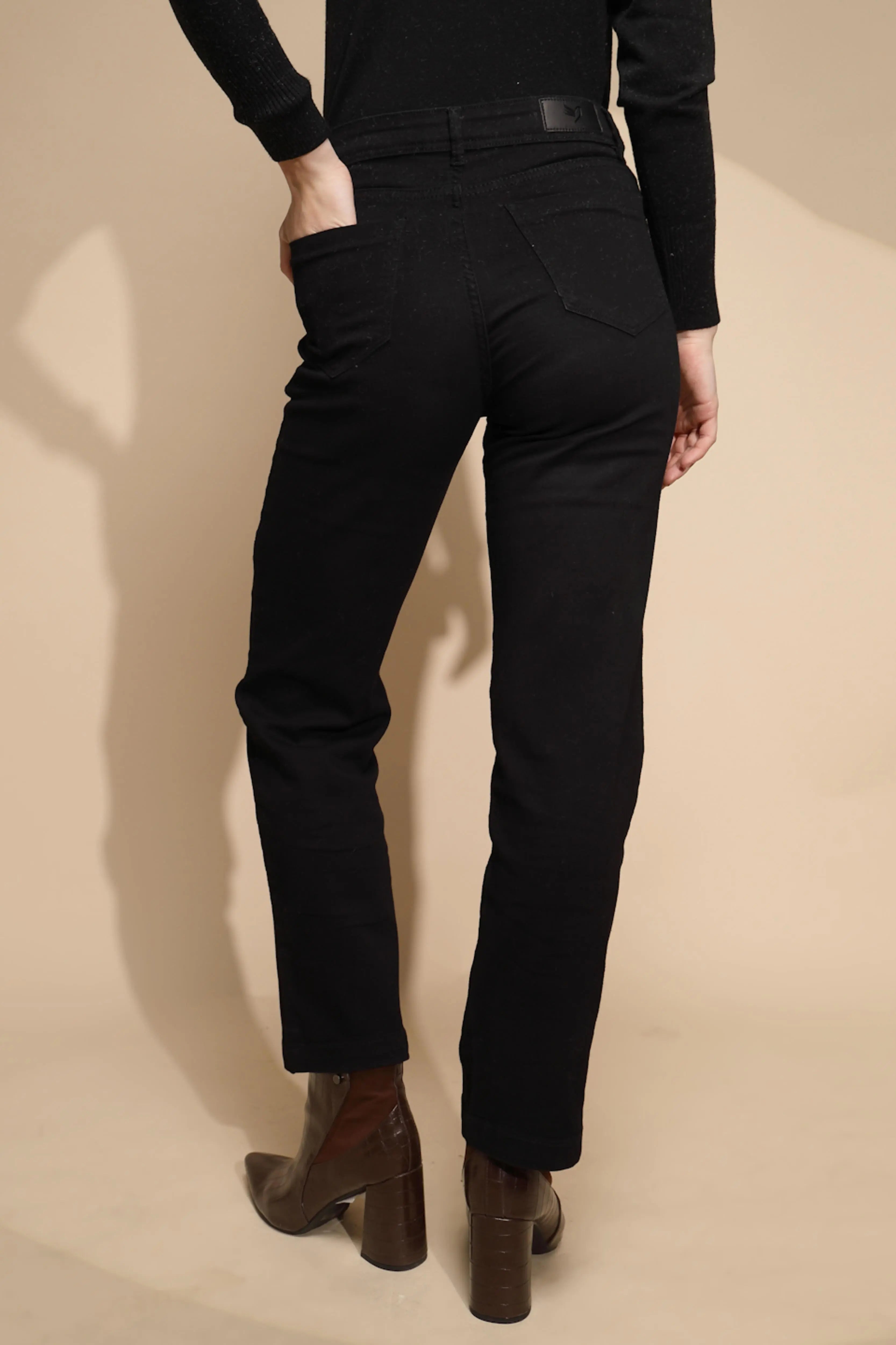 Black High Rise Straight fit Jeans