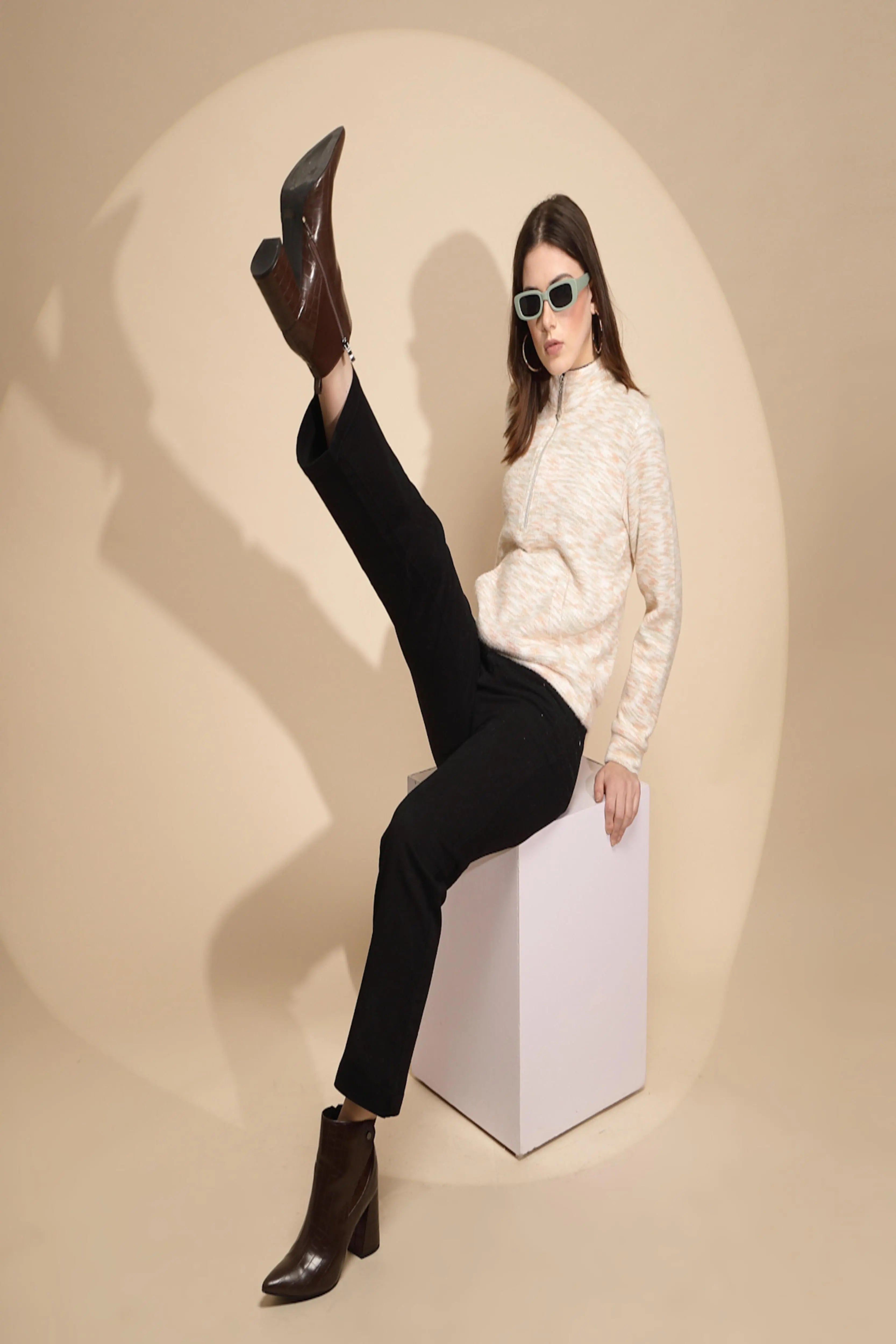 Black High Rise Straight fit Jeans