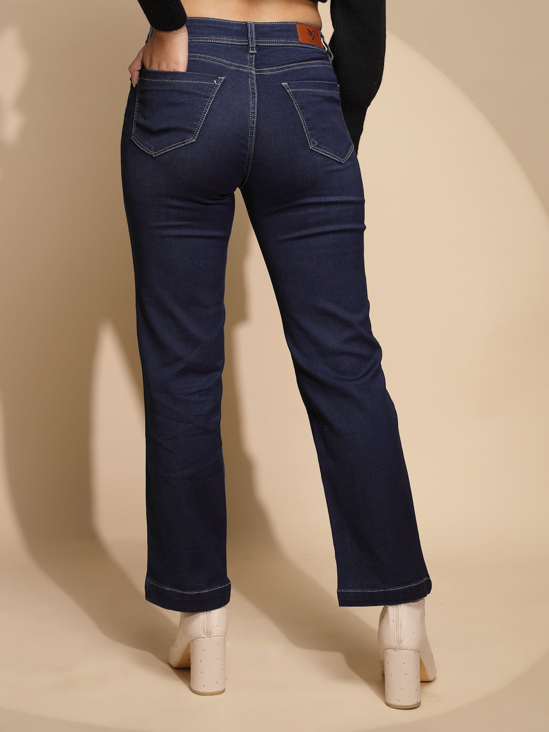 Black High Rise Straight fit Jeans
