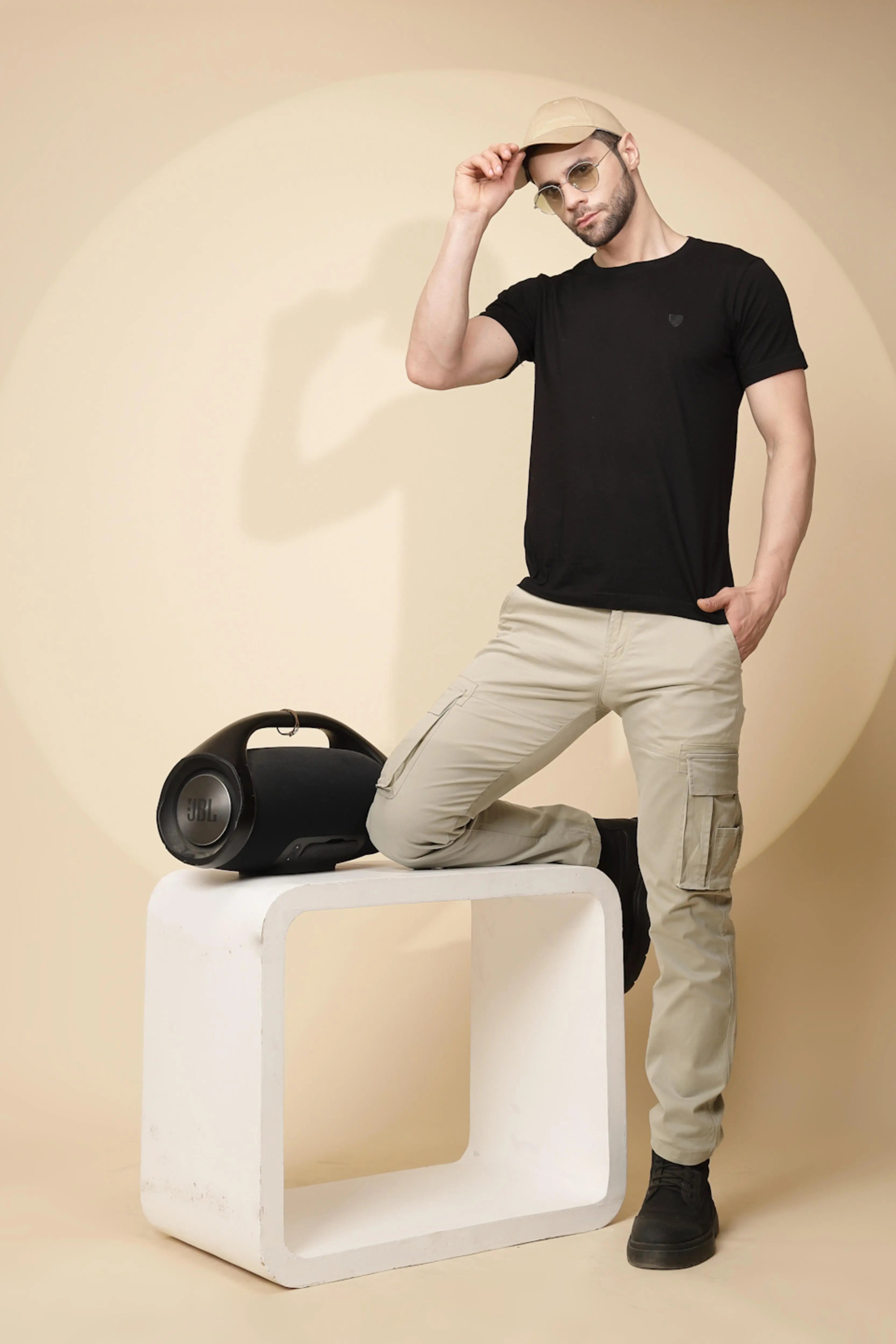 Pista Green Cotton Blend Cargo - Global Republic