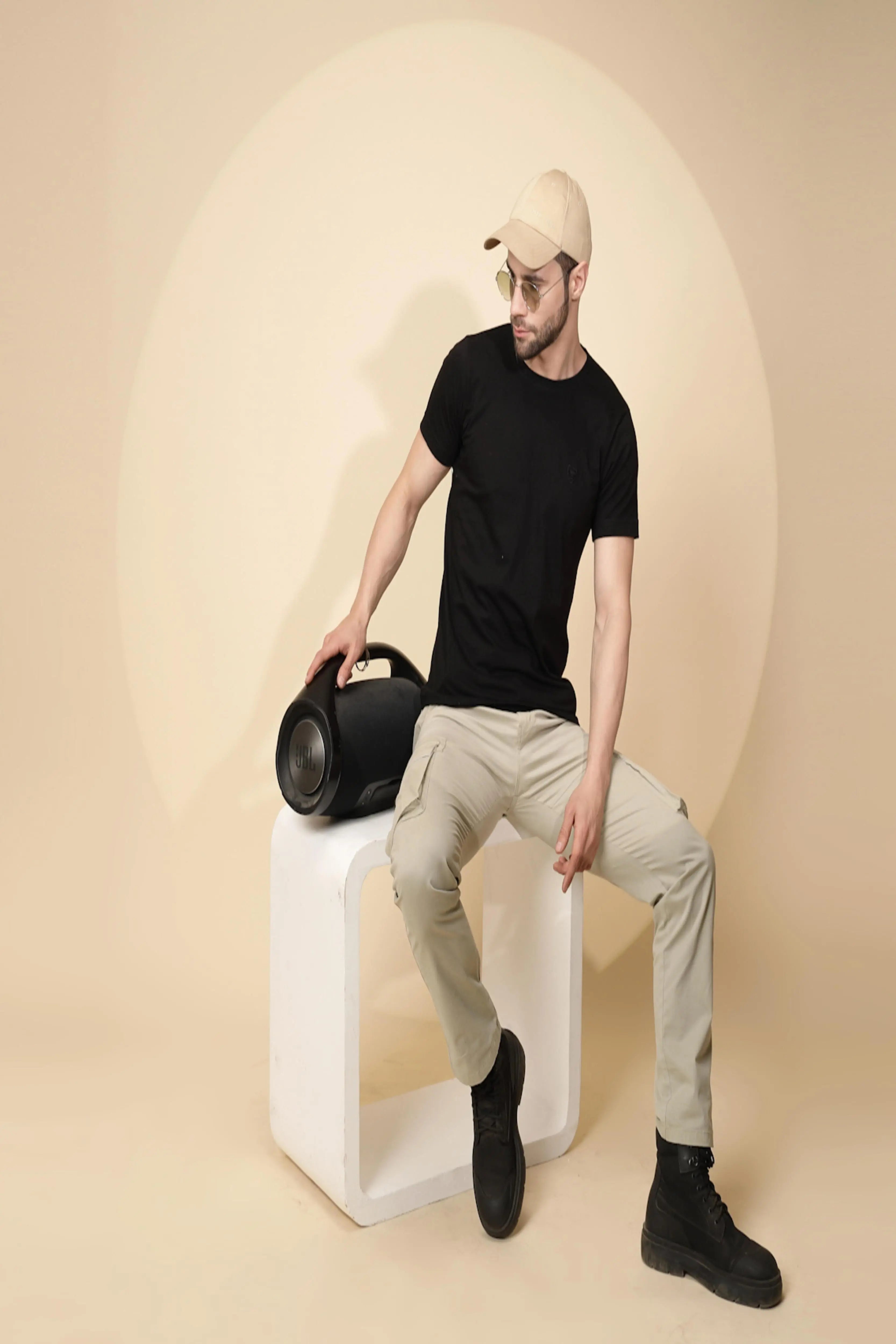 Pista Green Cotton Blend Cargo - Global Republic