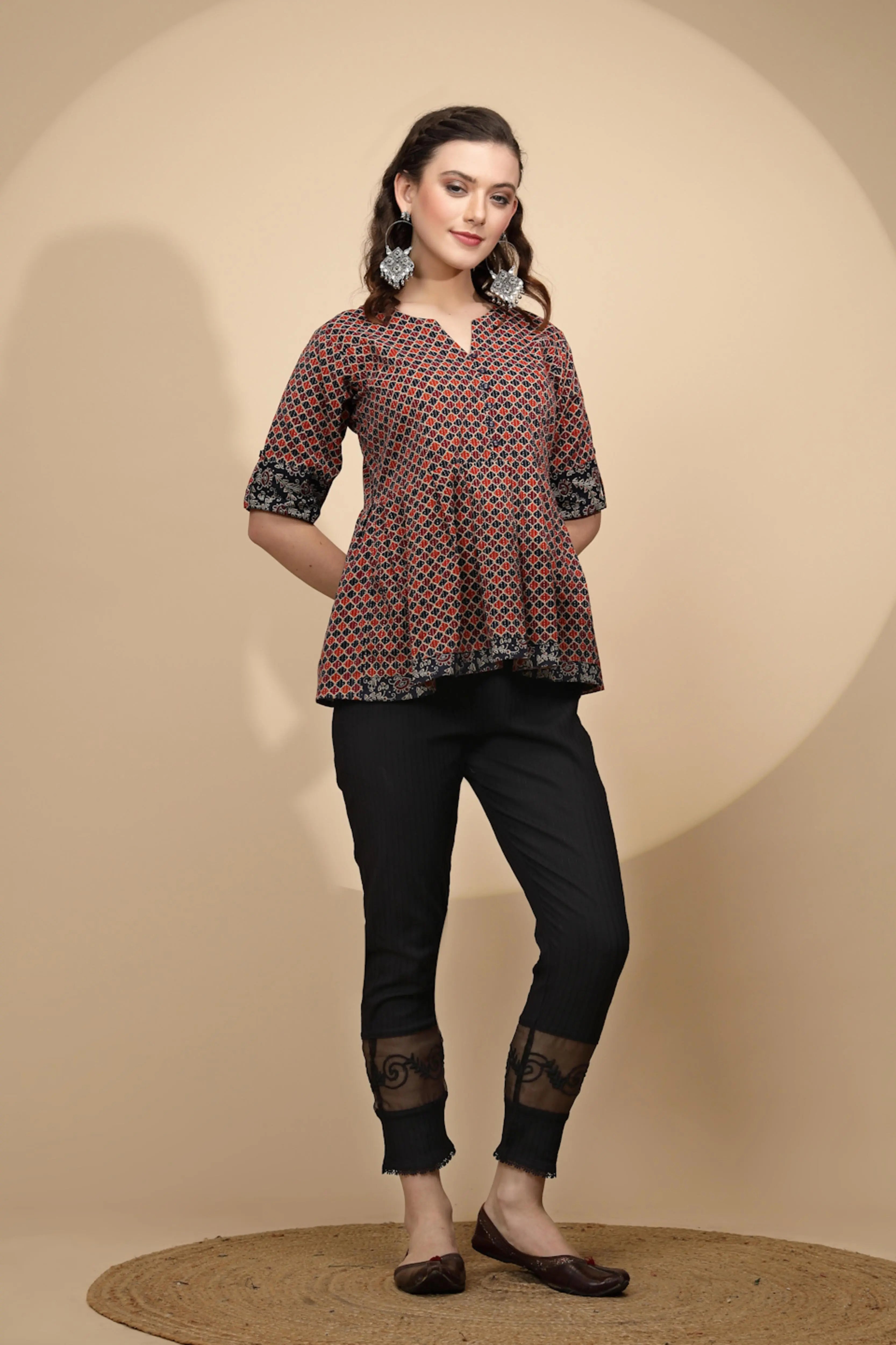 Maroon  Regular Fit Tunic For Women - Global Republic
