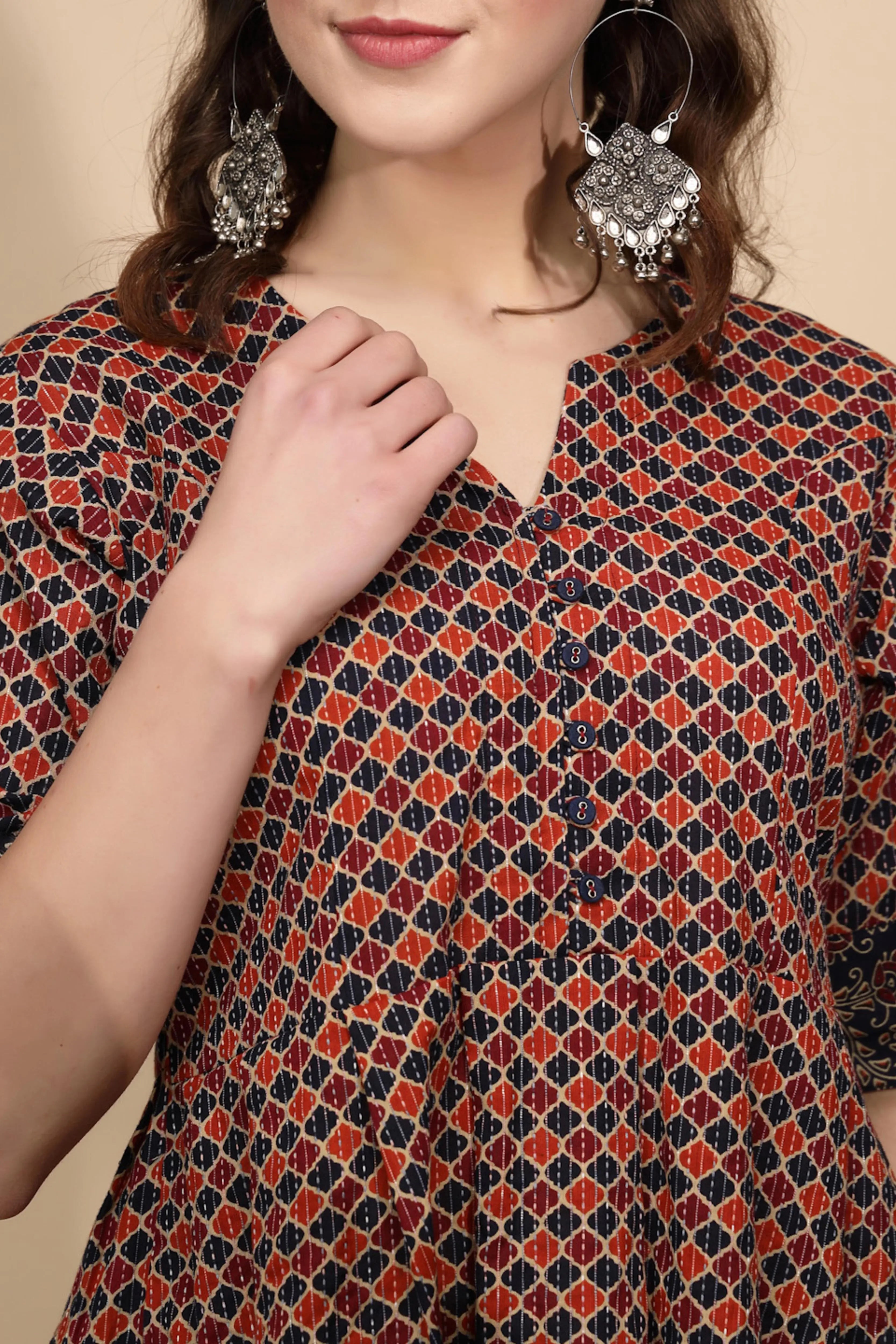 Maroon  Regular Fit Tunic For Women - Global Republic