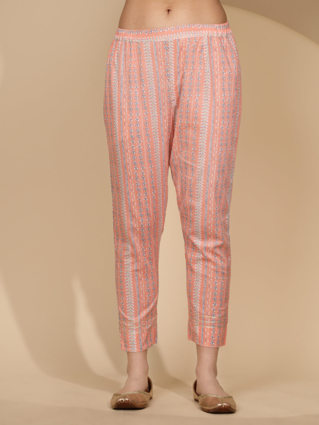 Peach Cotton Regular Fit Kurta Set - Global Republic