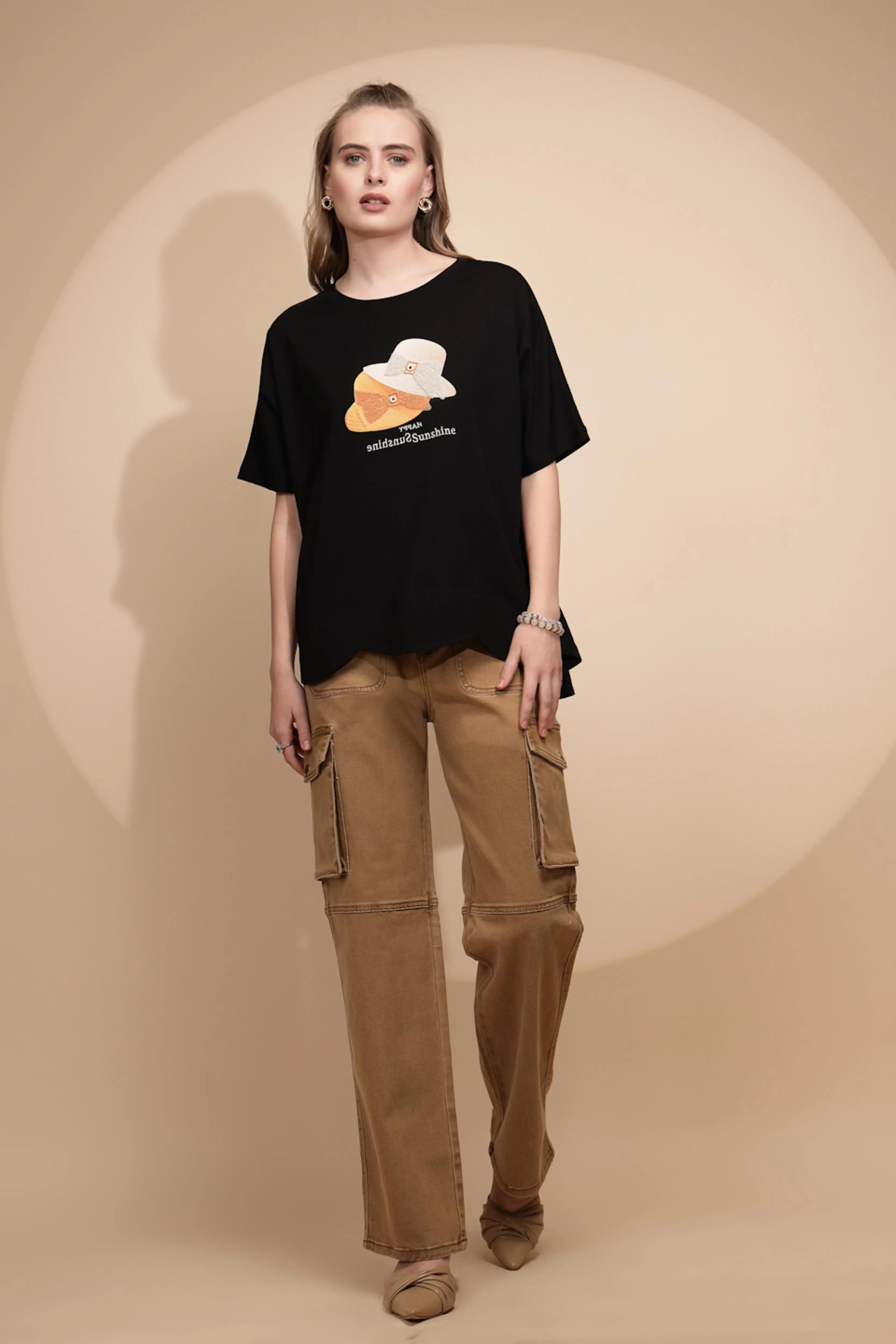 Tan Brown Cotton Regular Fit Cargo - Global Republic