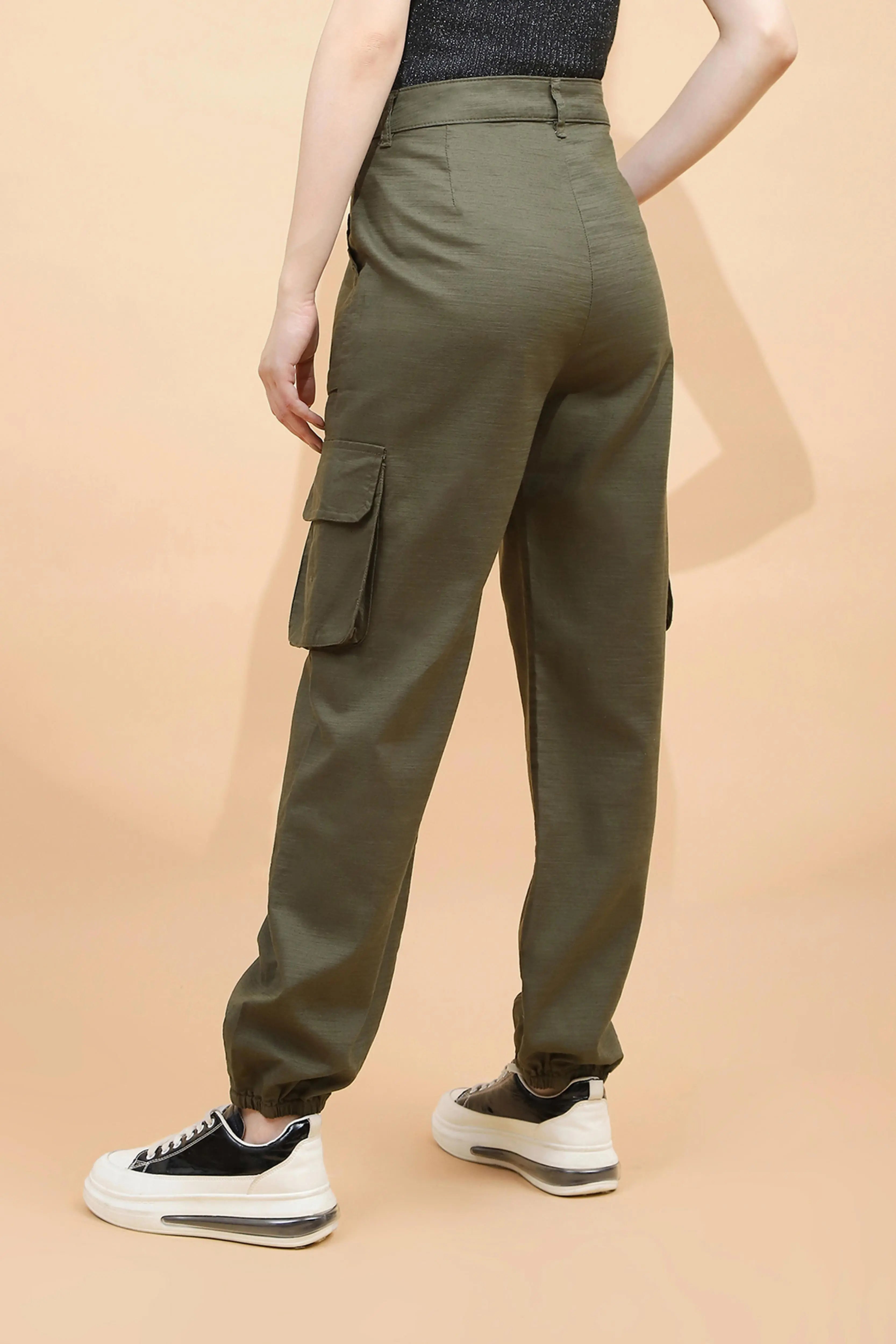 Olive Cotton Straight Fit Jogger - Global Republic