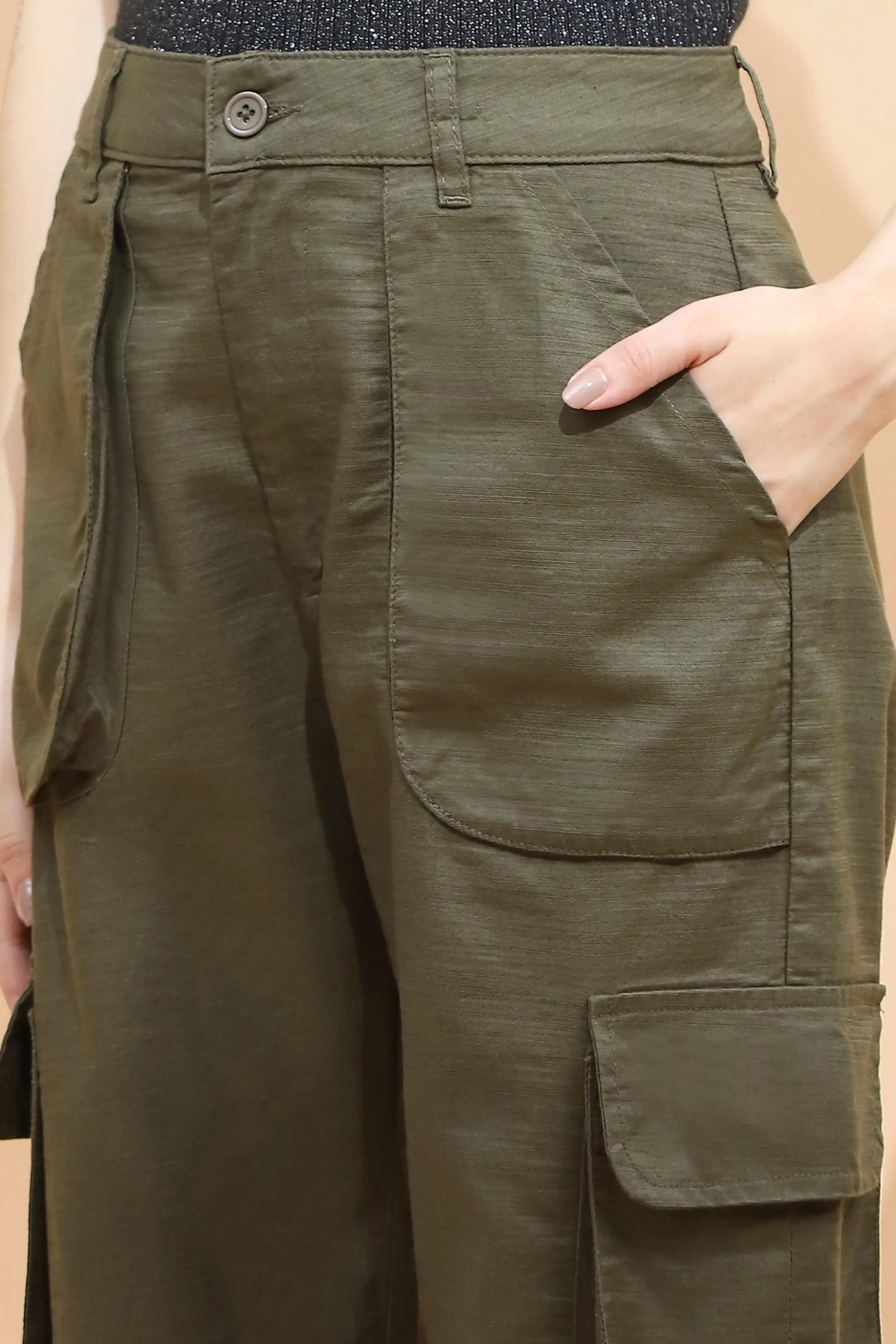 Olive Cotton Straight Fit Jogger - Global Republic