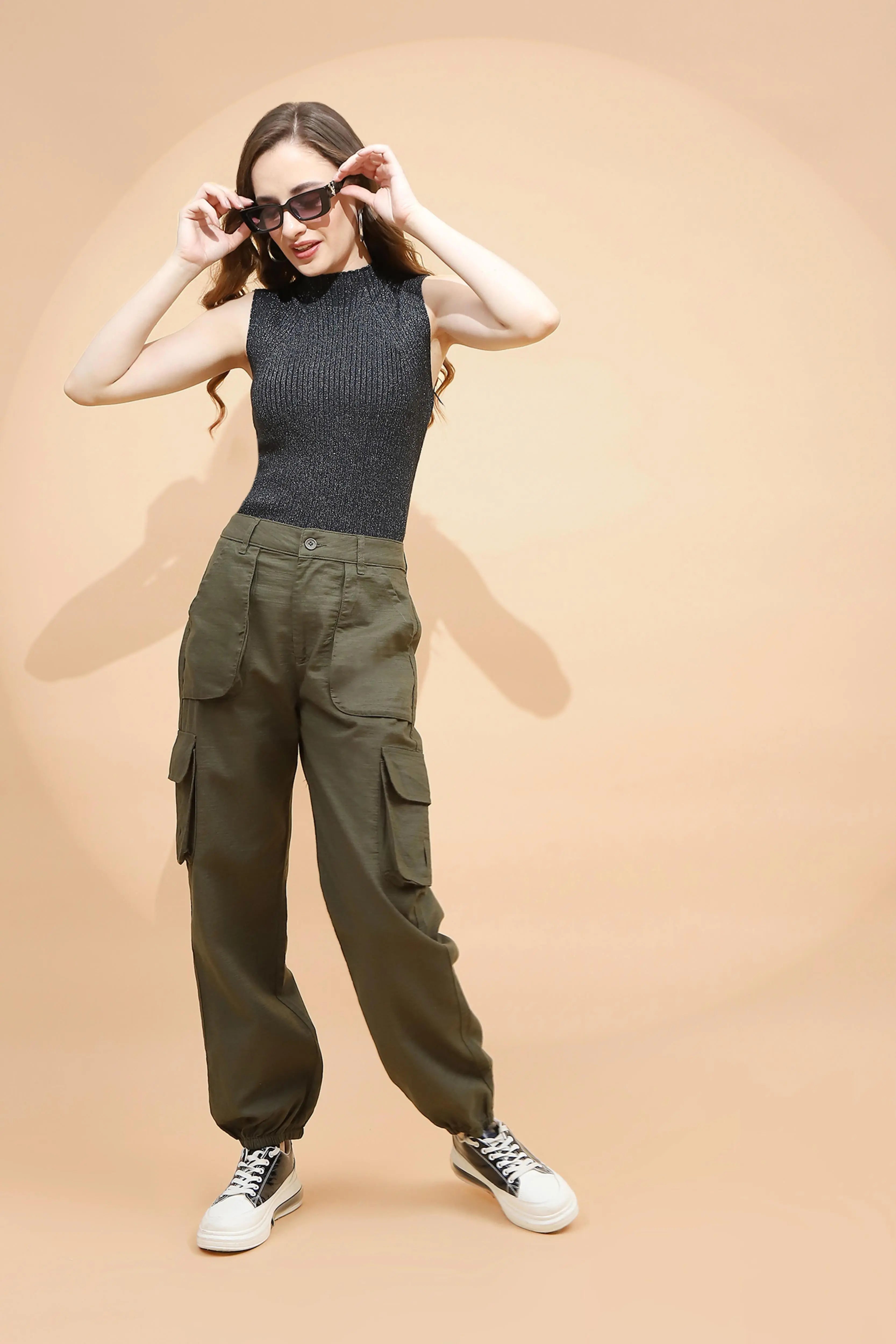 Olive Cotton Straight Fit Jogger - Global Republic