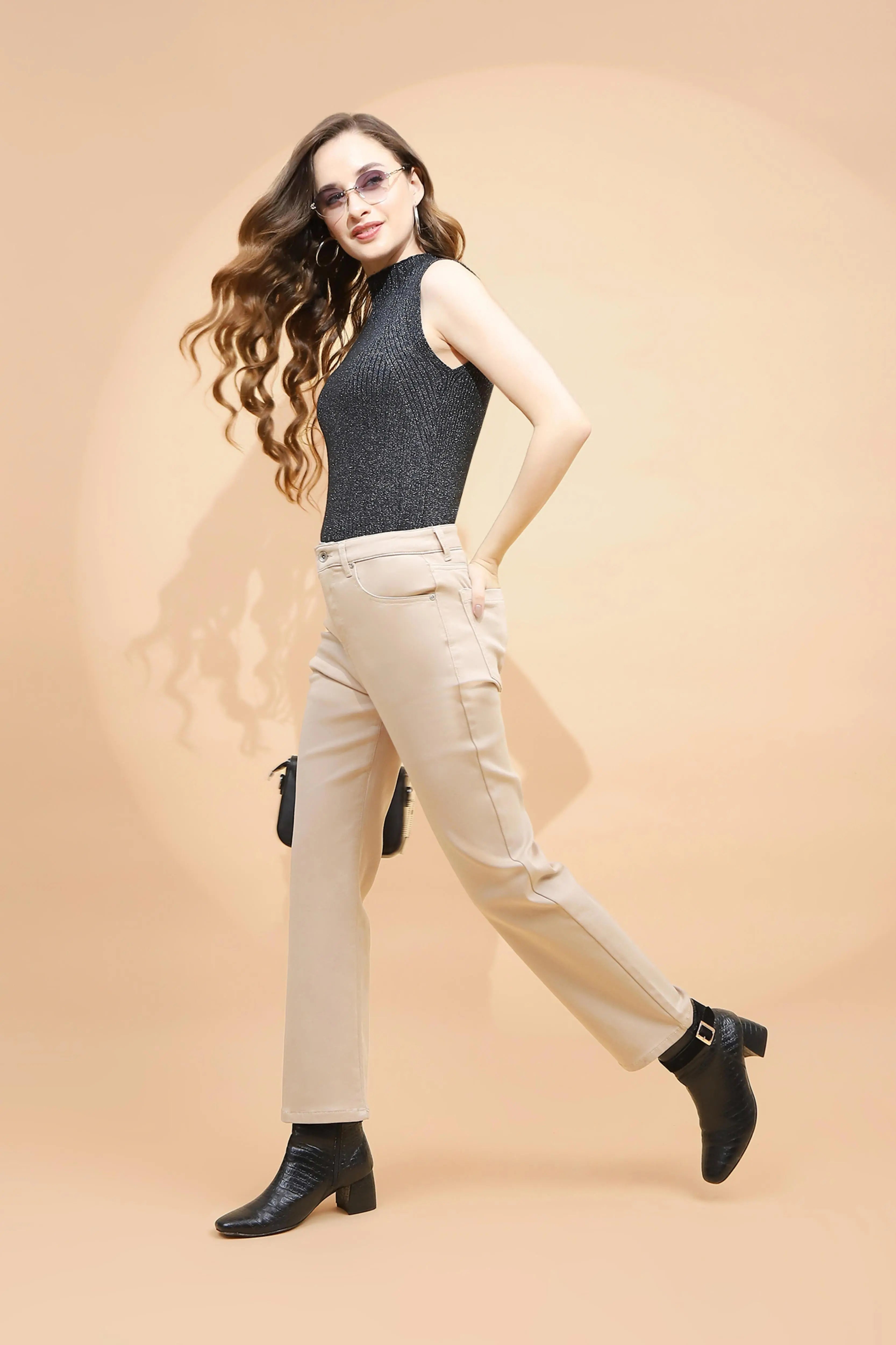 Fawn Cotton Straight Fit Trouser - Global Republic