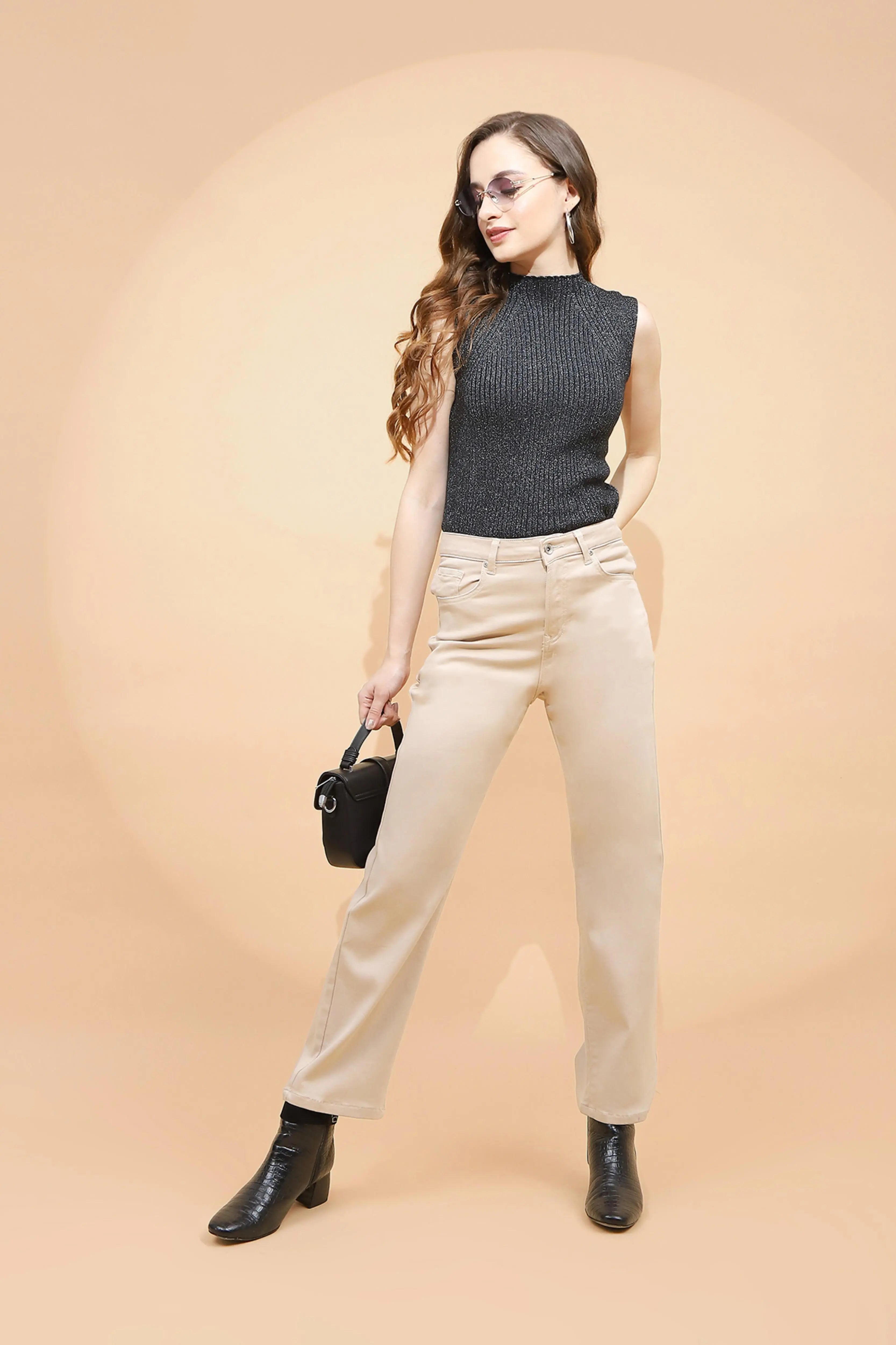 Fawn Cotton Straight Fit Trouser - Global Republic