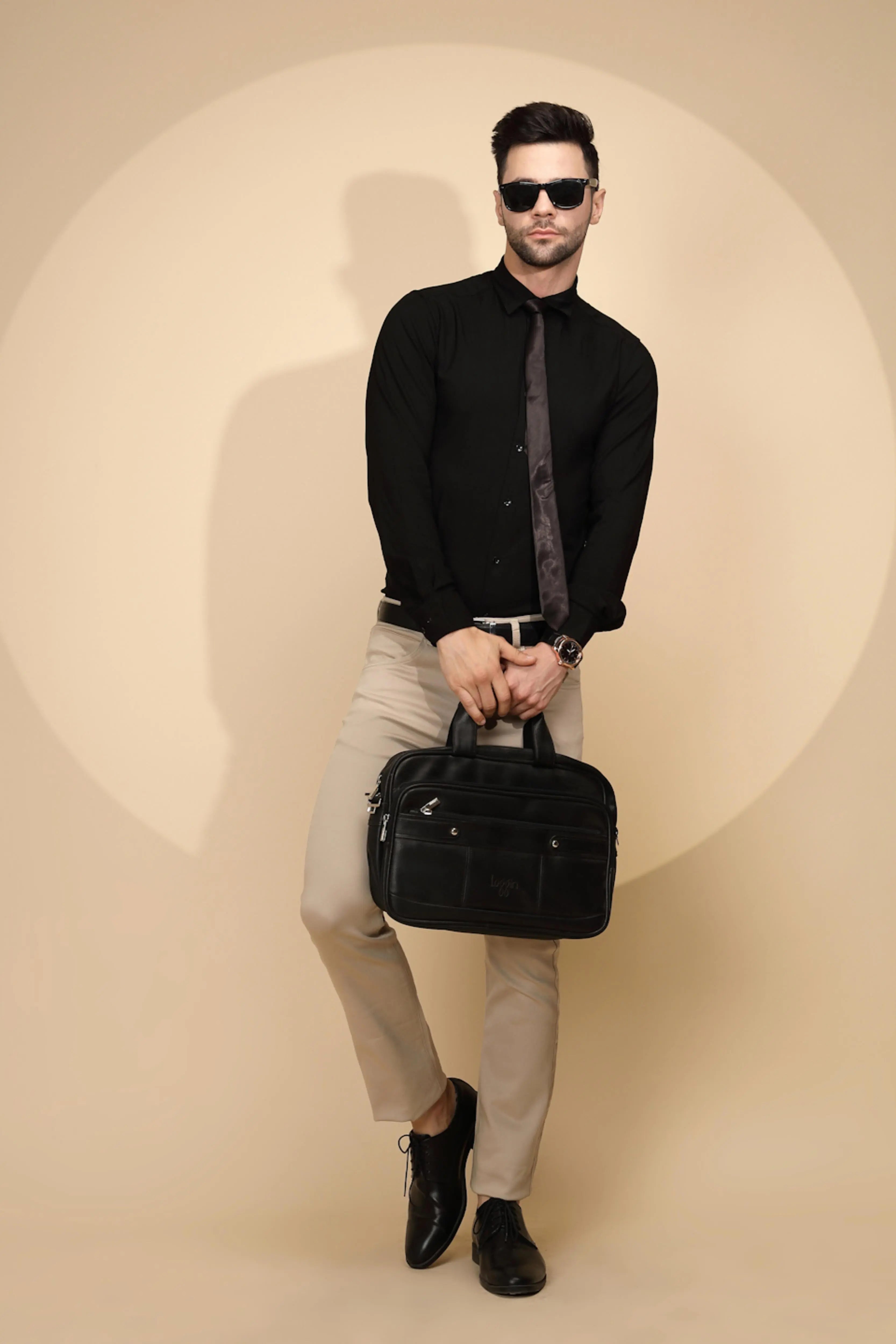 Black Tailored Fit Shirt For Men - Global Republic