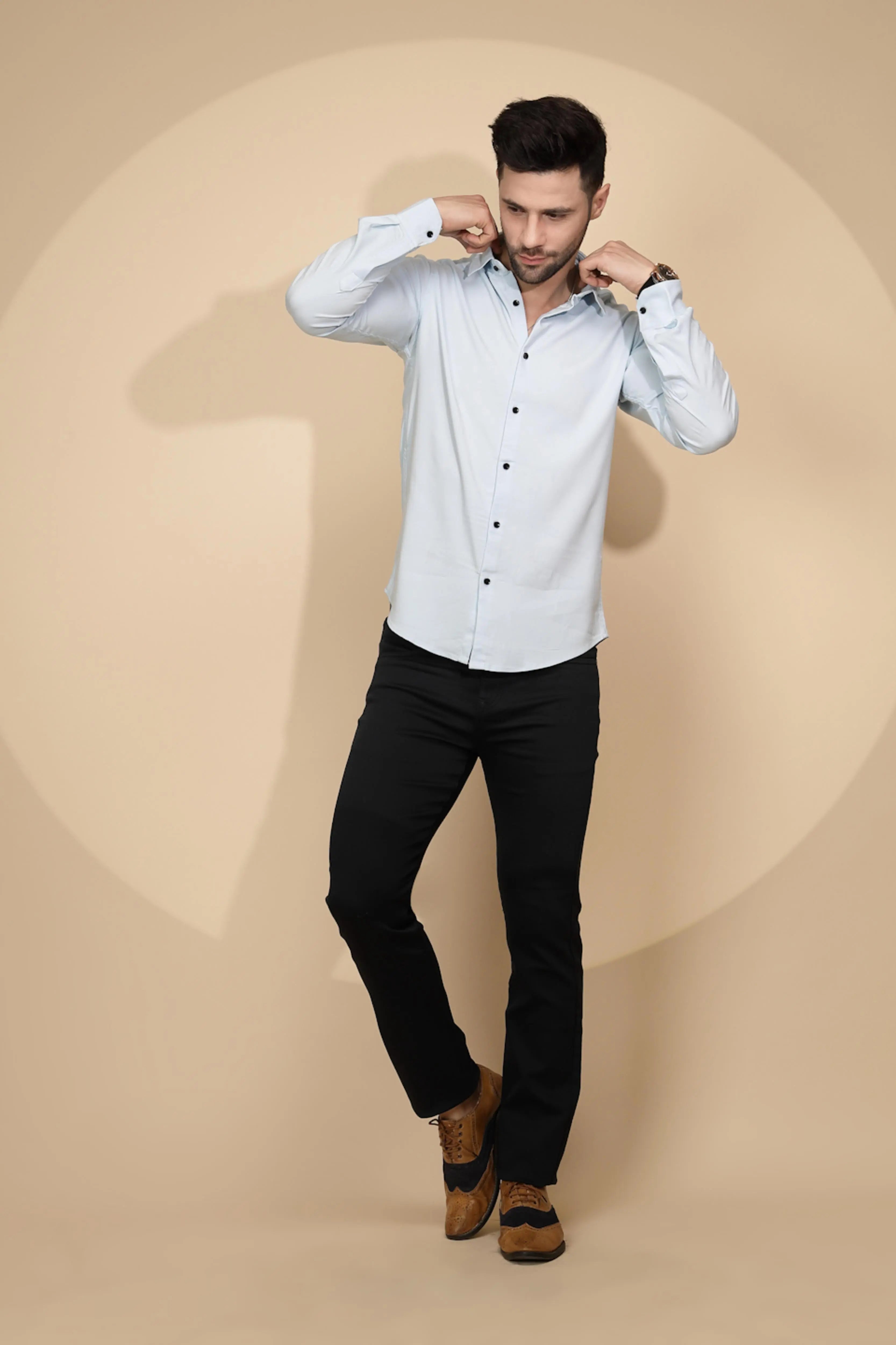 Blue Tailored Fit Shirt - Global Republic