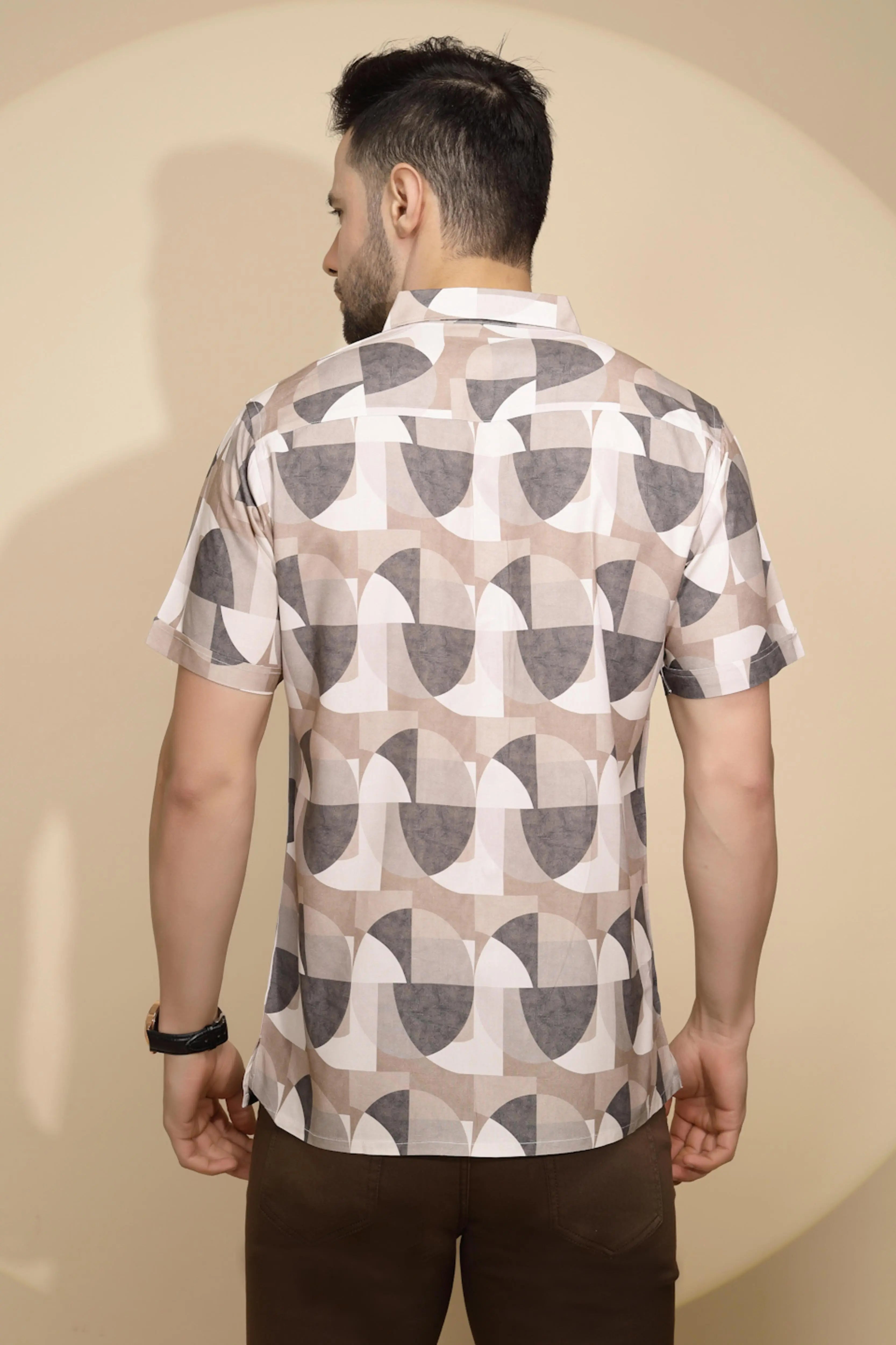 Brown Rayon Tailored Fit Shirt For Men - Global Republic