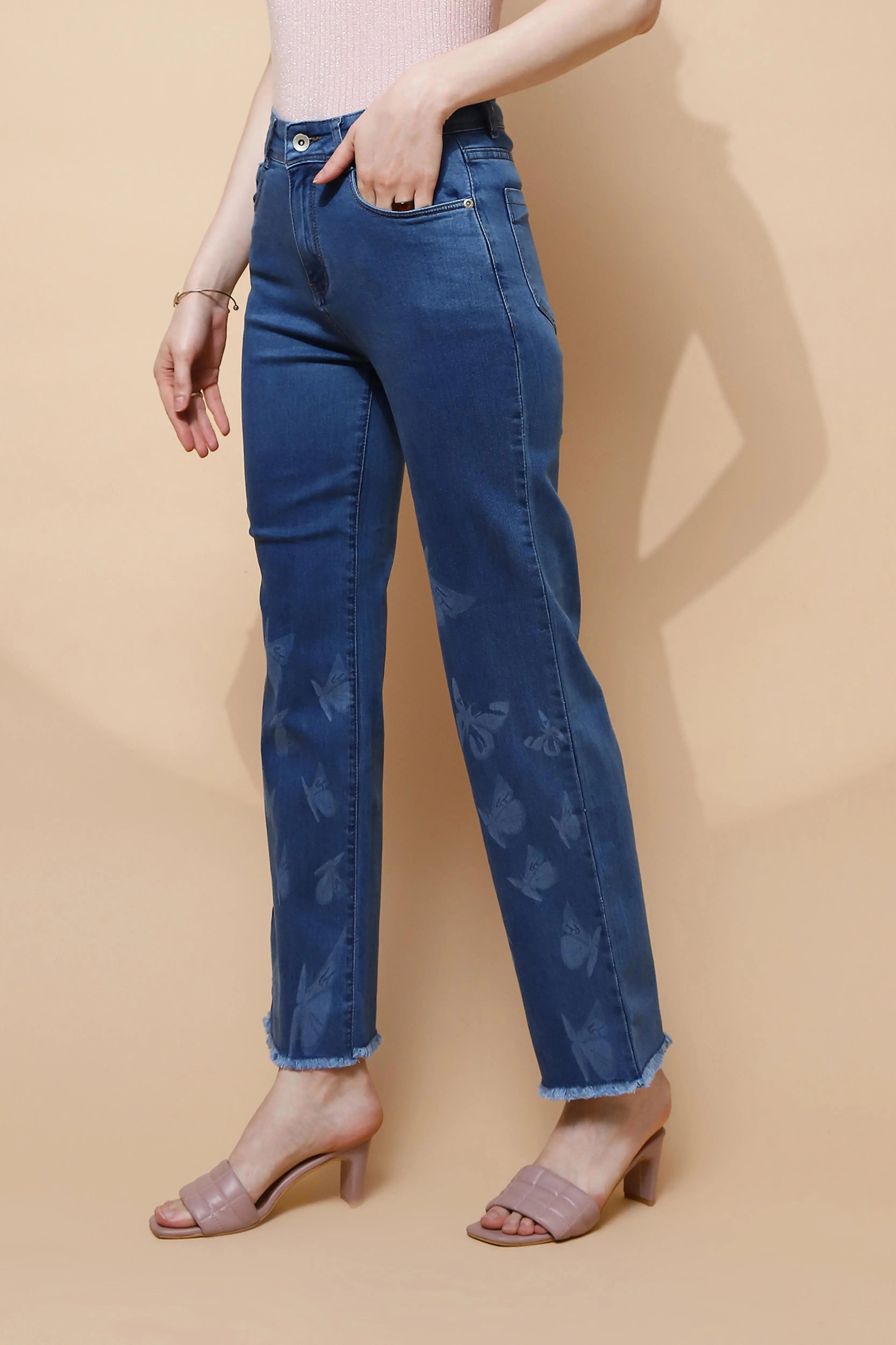Blue Straight Slim Fit Jeans - Global Republic