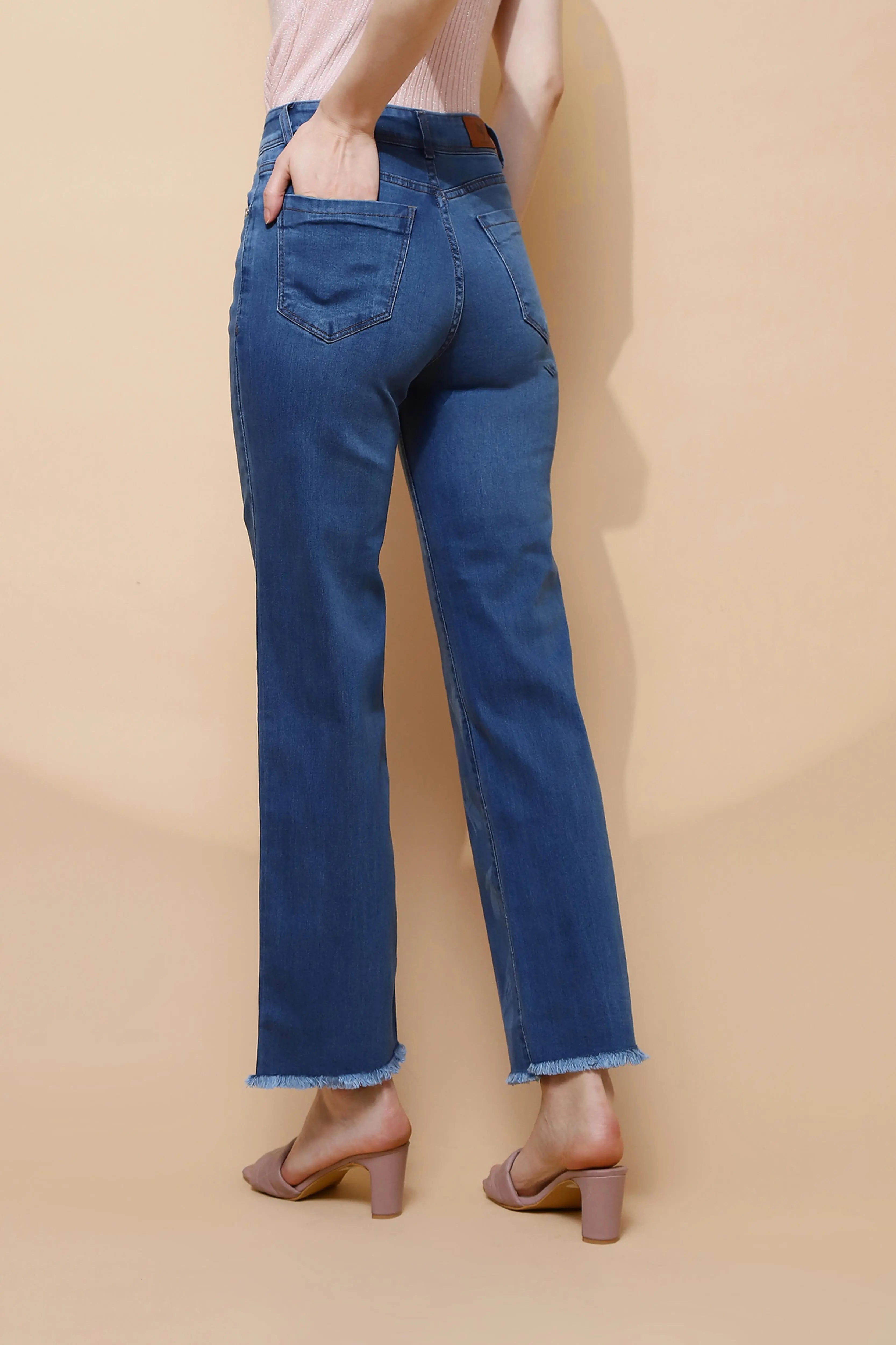 Blue Straight Slim Fit Jeans - Global Republic