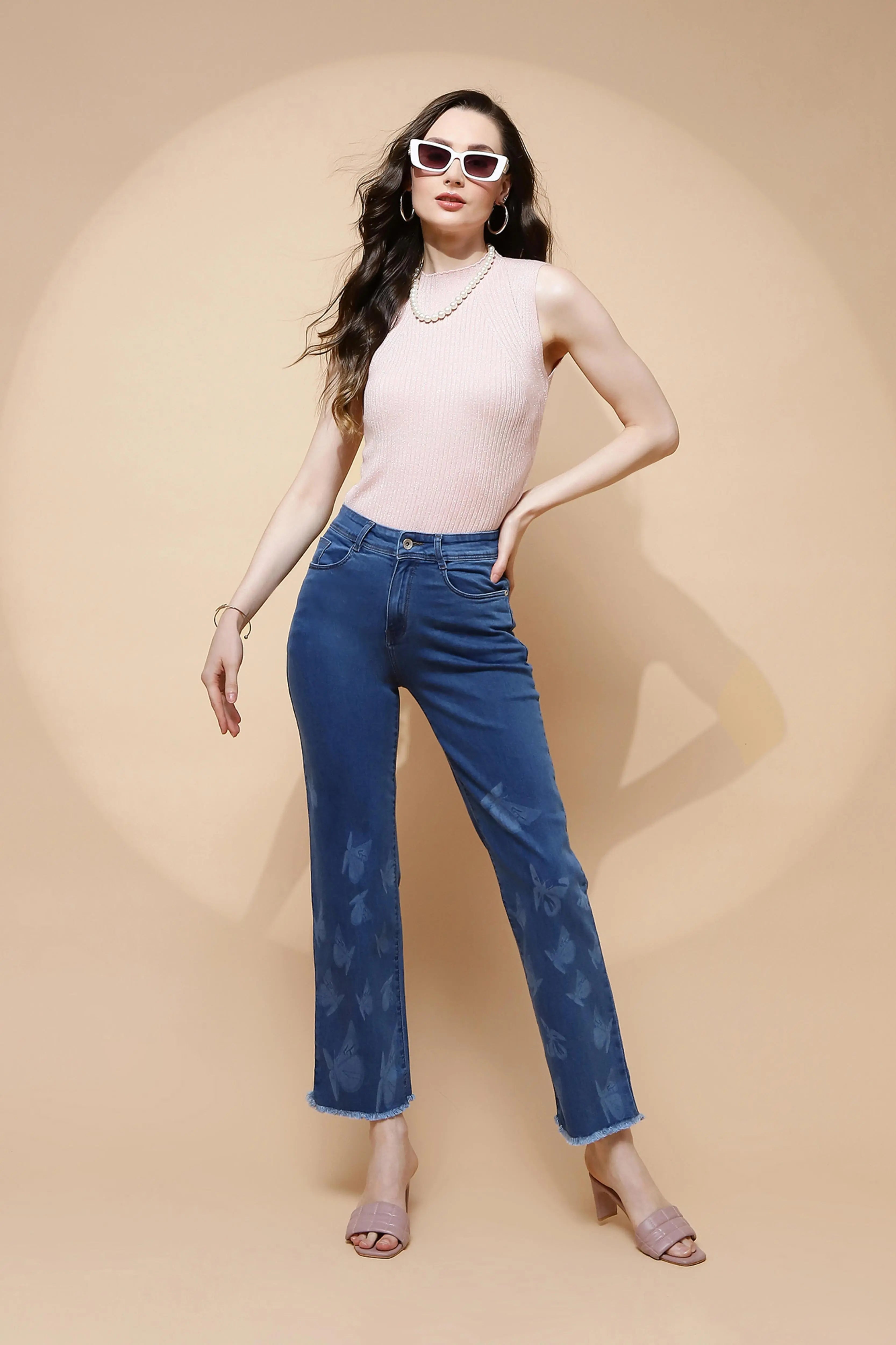 Blue Straight Slim Fit Jeans - Global Republic