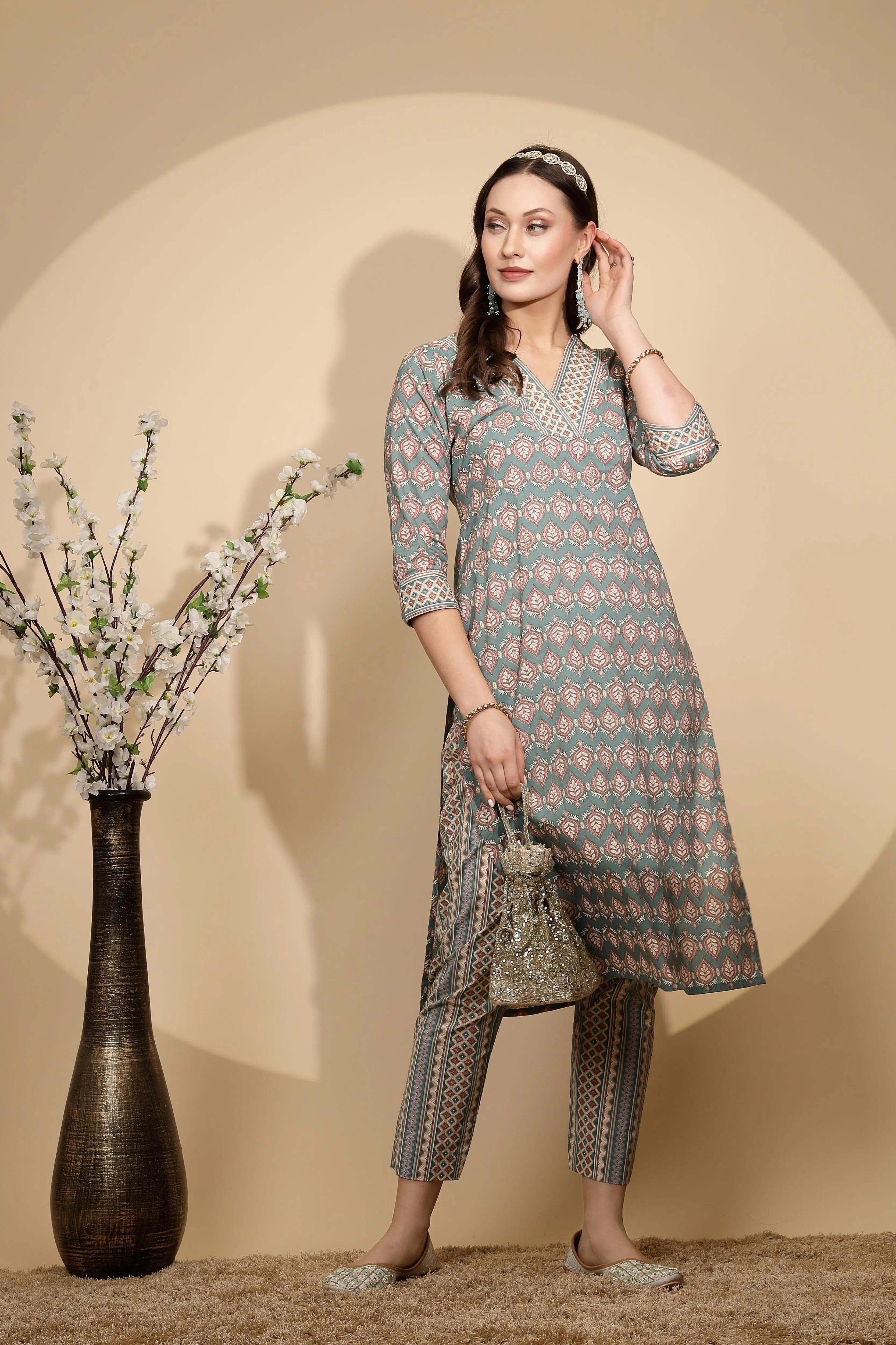Blue Cotton Kurta Set - Global Republic