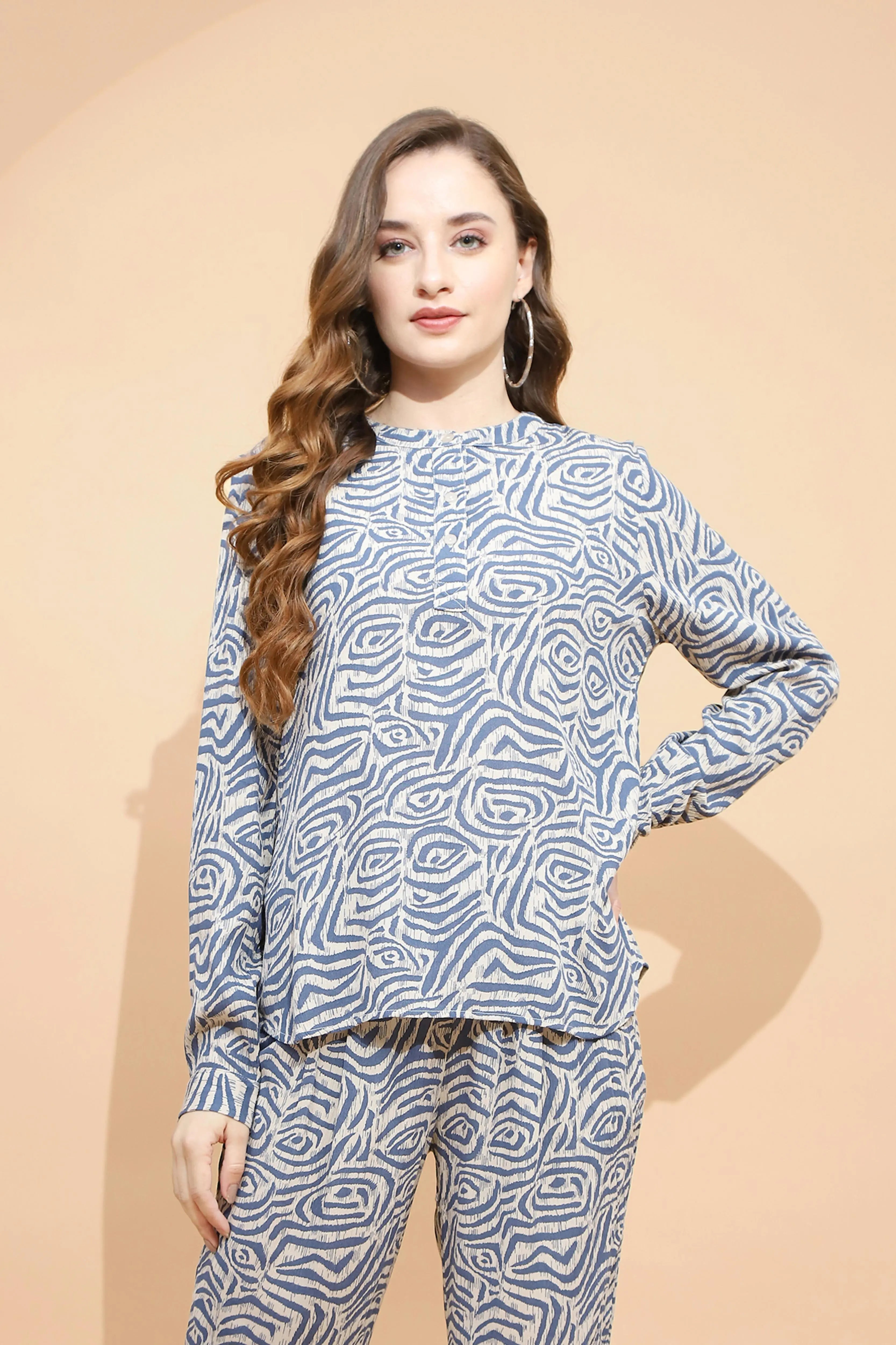 Beige Rayon Regular Fit Blouse For Women - Global Republic