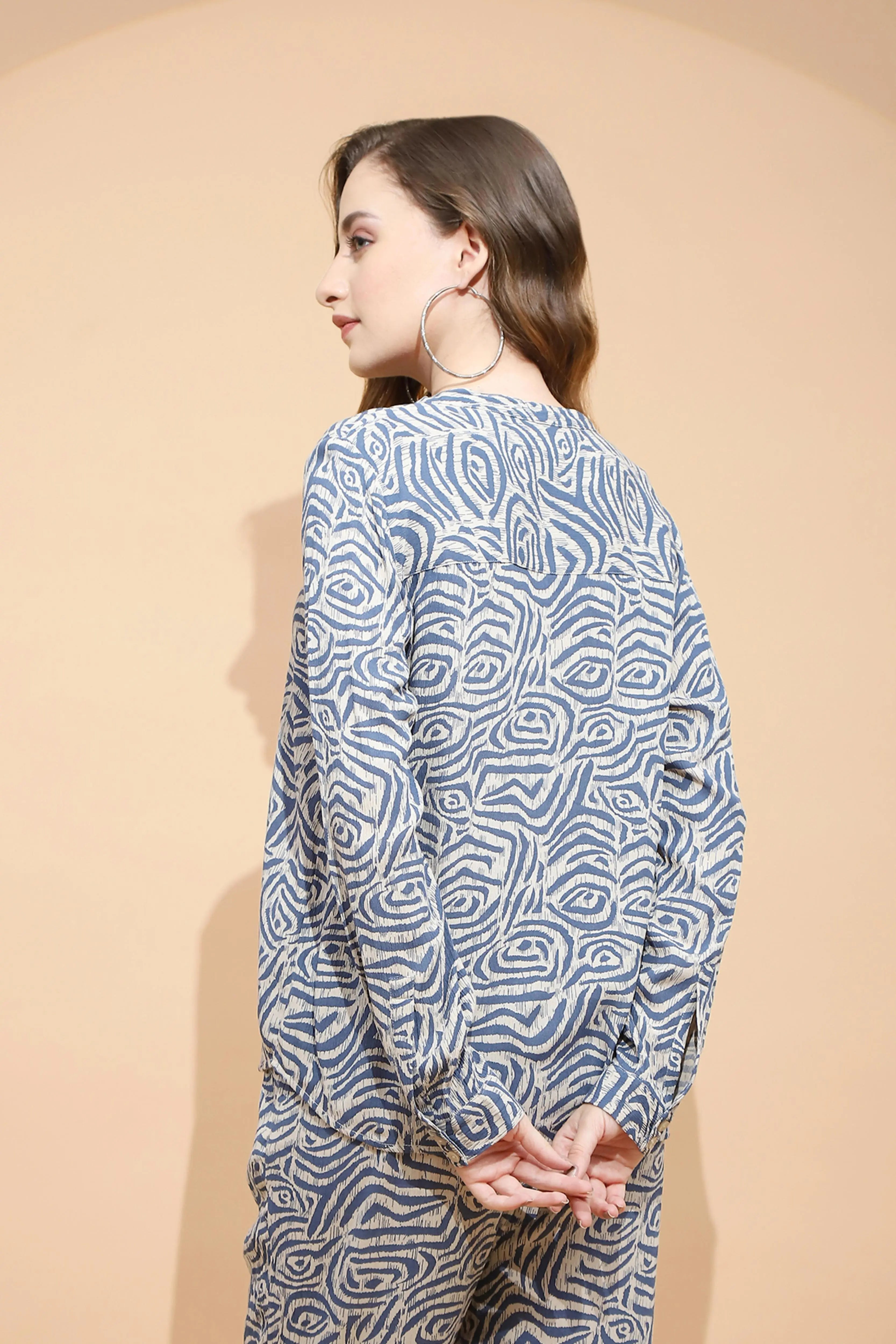 Beige Rayon Regular Fit Blouse For Women - Global Republic