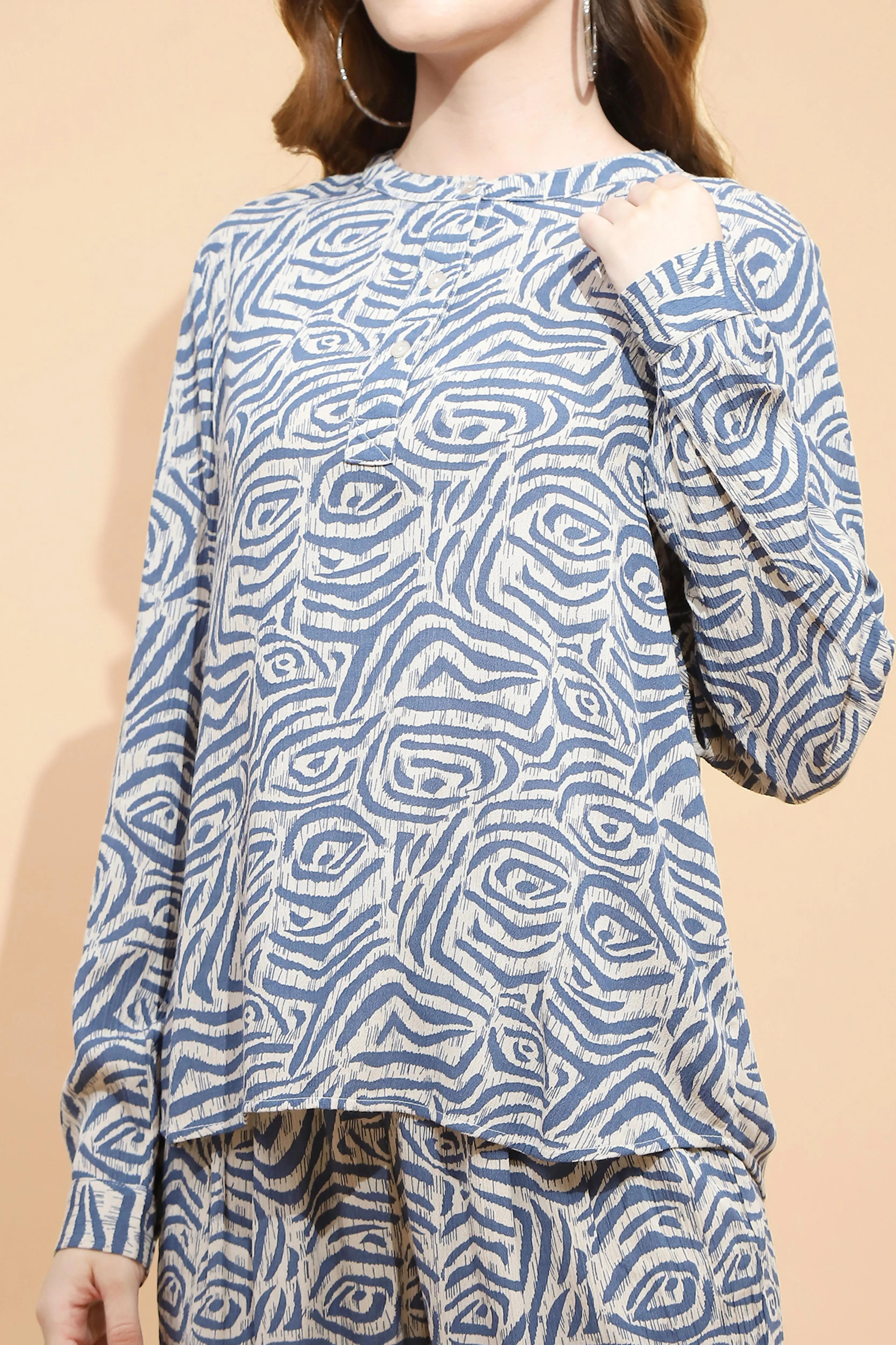 Beige Rayon Regular Fit Blouse For Women - Global Republic