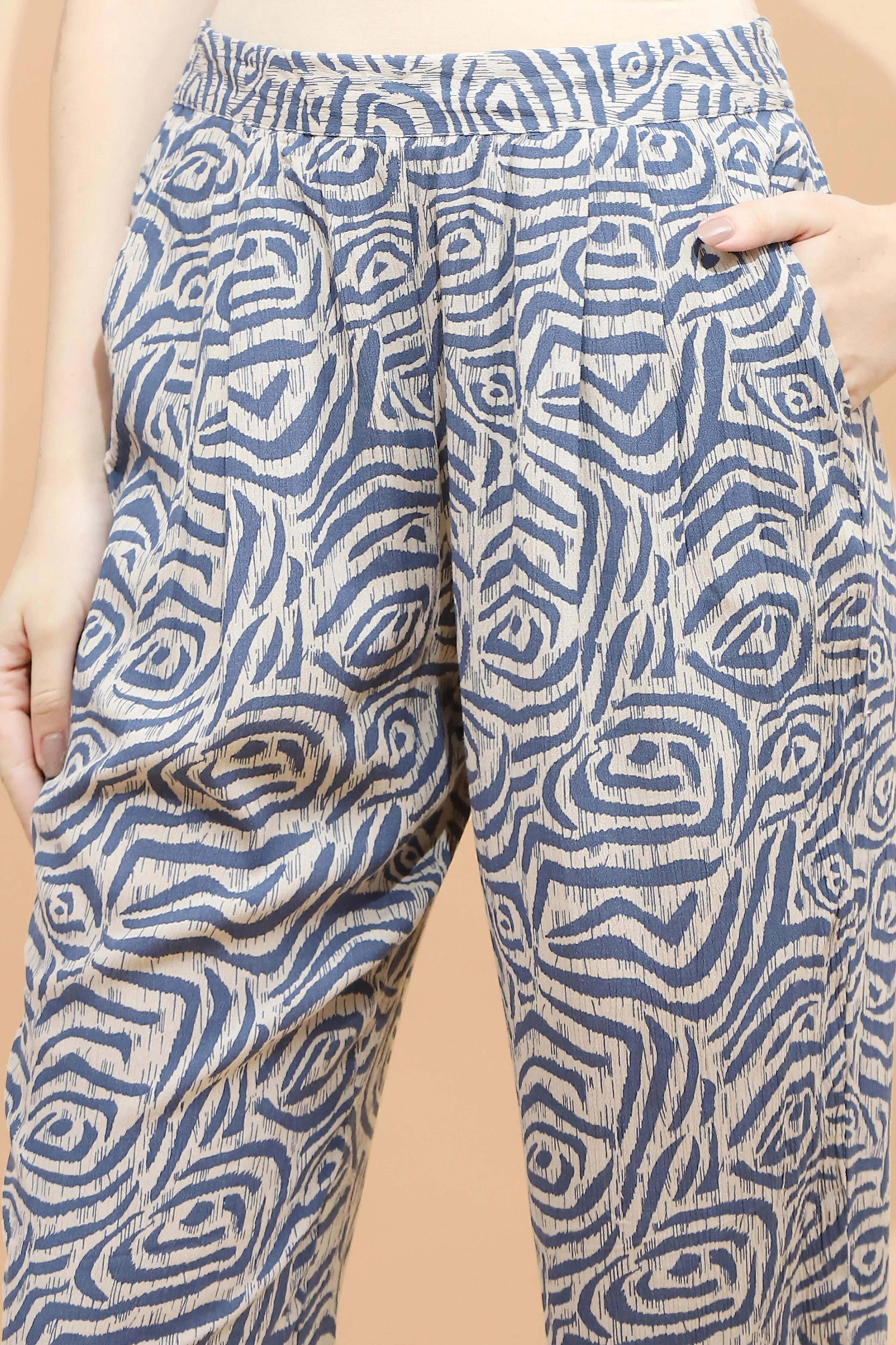 Printed Rayon Relaxed Fit Lower - Global Republic